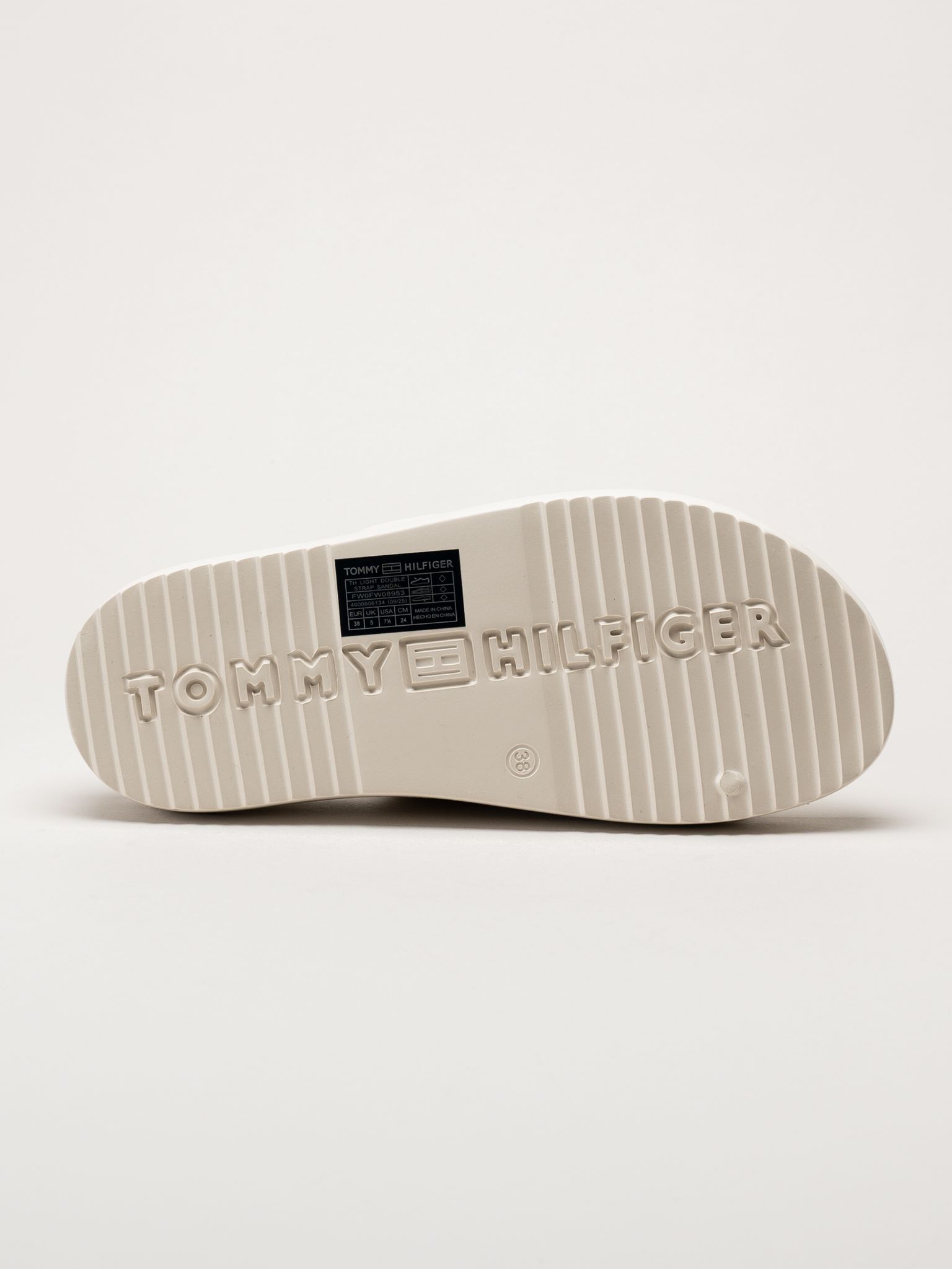 Tommy Hilfiger - Double Strap - Offwhite sandaler med spänne