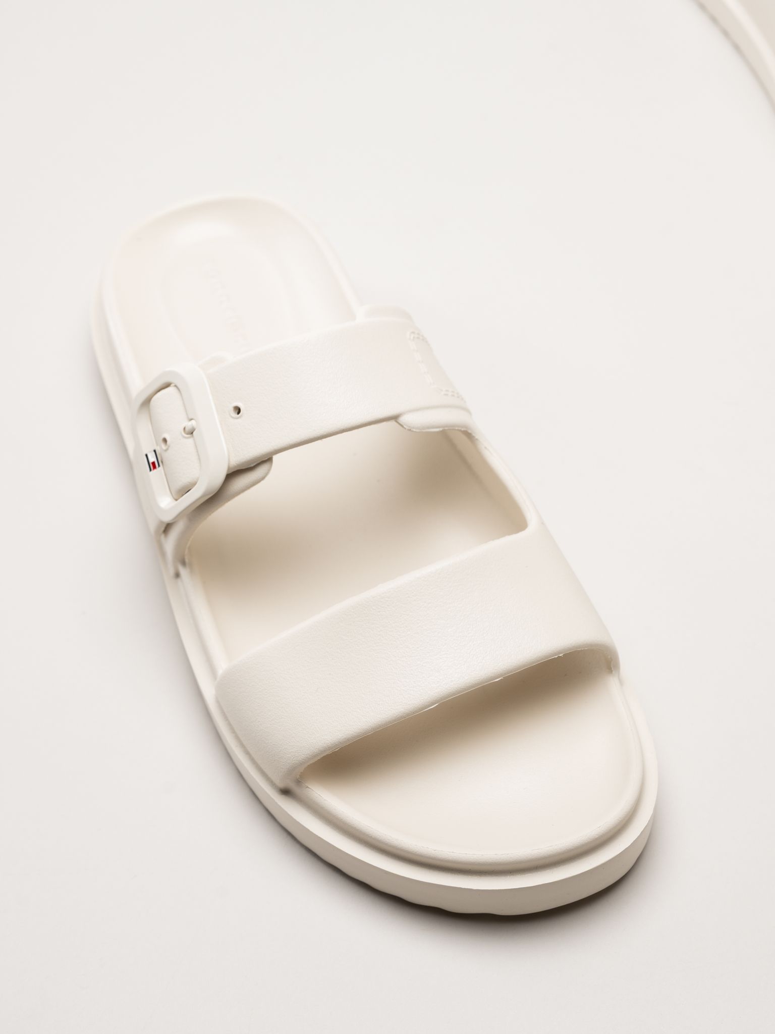 Tommy Hilfiger - Double Strap - Offwhite sandaler med spänne