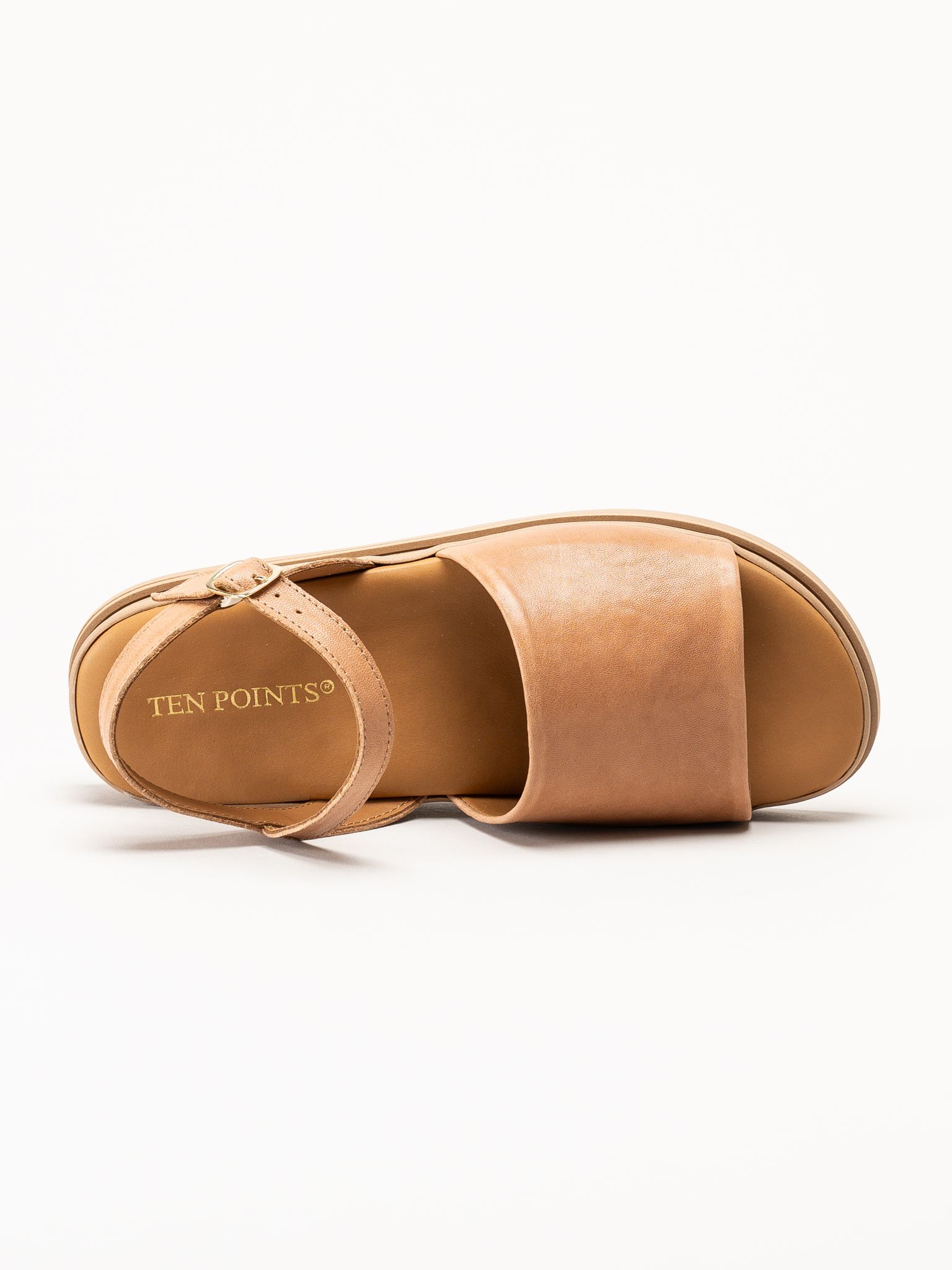 Ten Points - Alma - Ljusbruna skinnsandaler