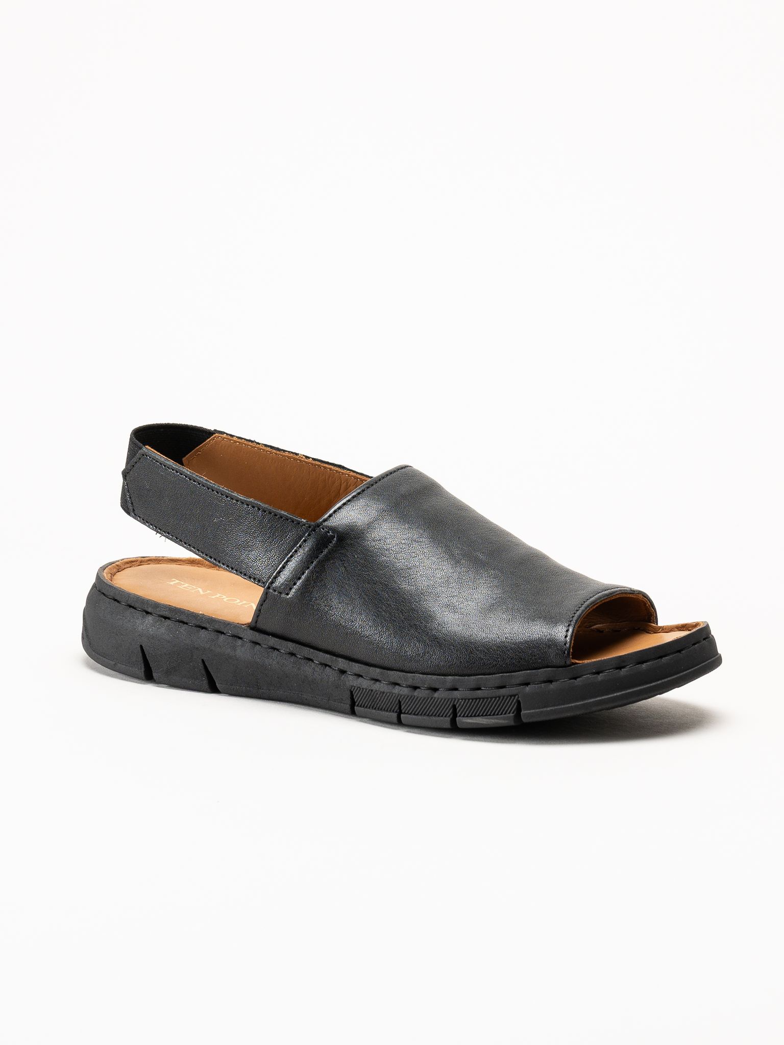 Ten Points - Julia - Svarta sandaler i skinn