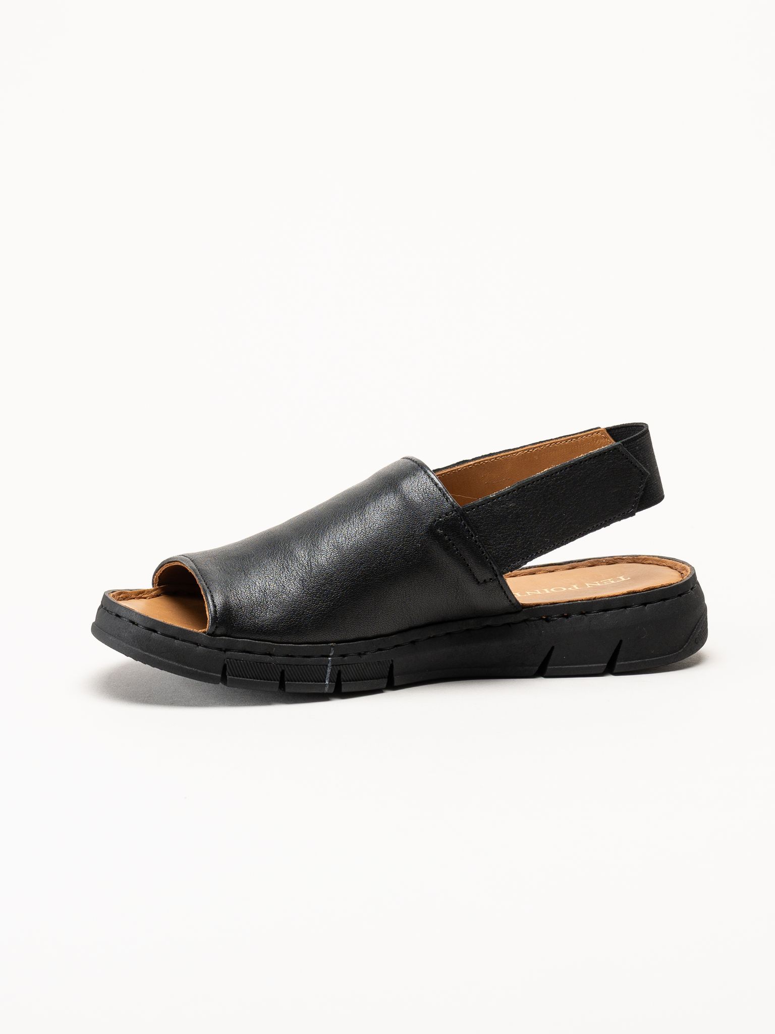 Ten Points - Julia - Svarta sandaler i skinn