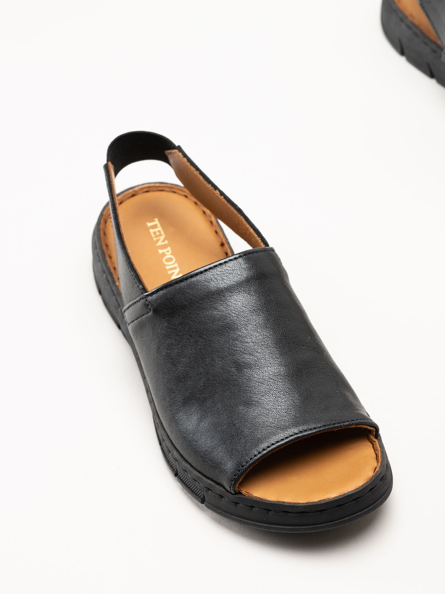Ten Points - Julia - Svarta sandaler i skinn