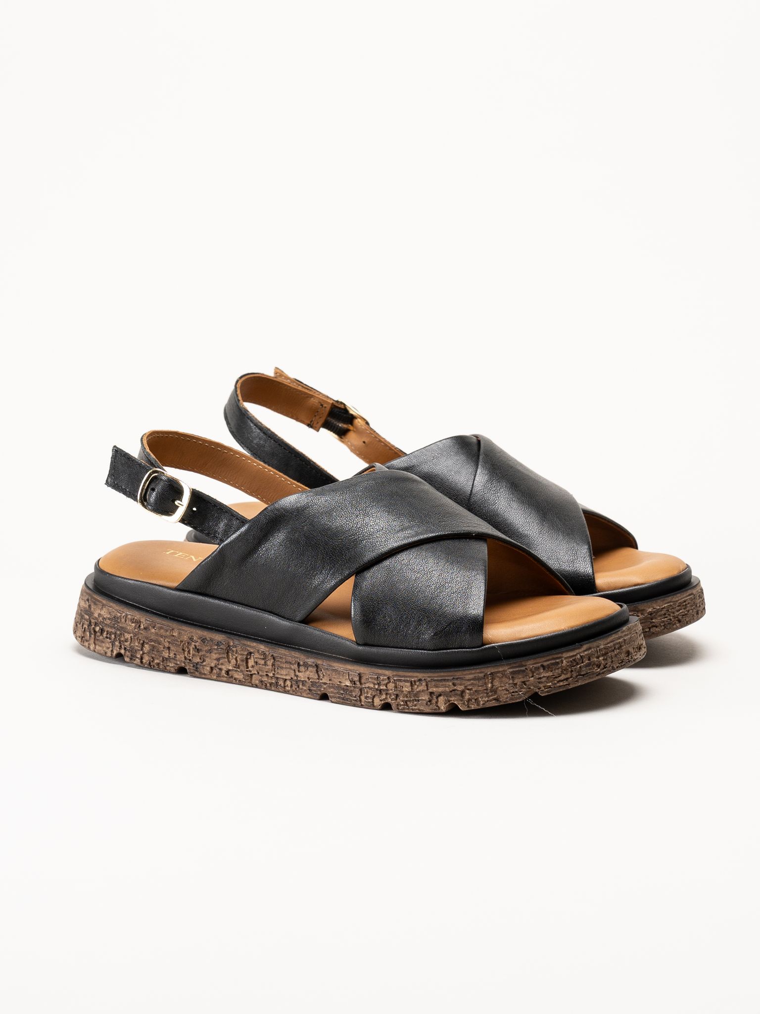 Ten Points - Mona - Svarta skinnsandaler