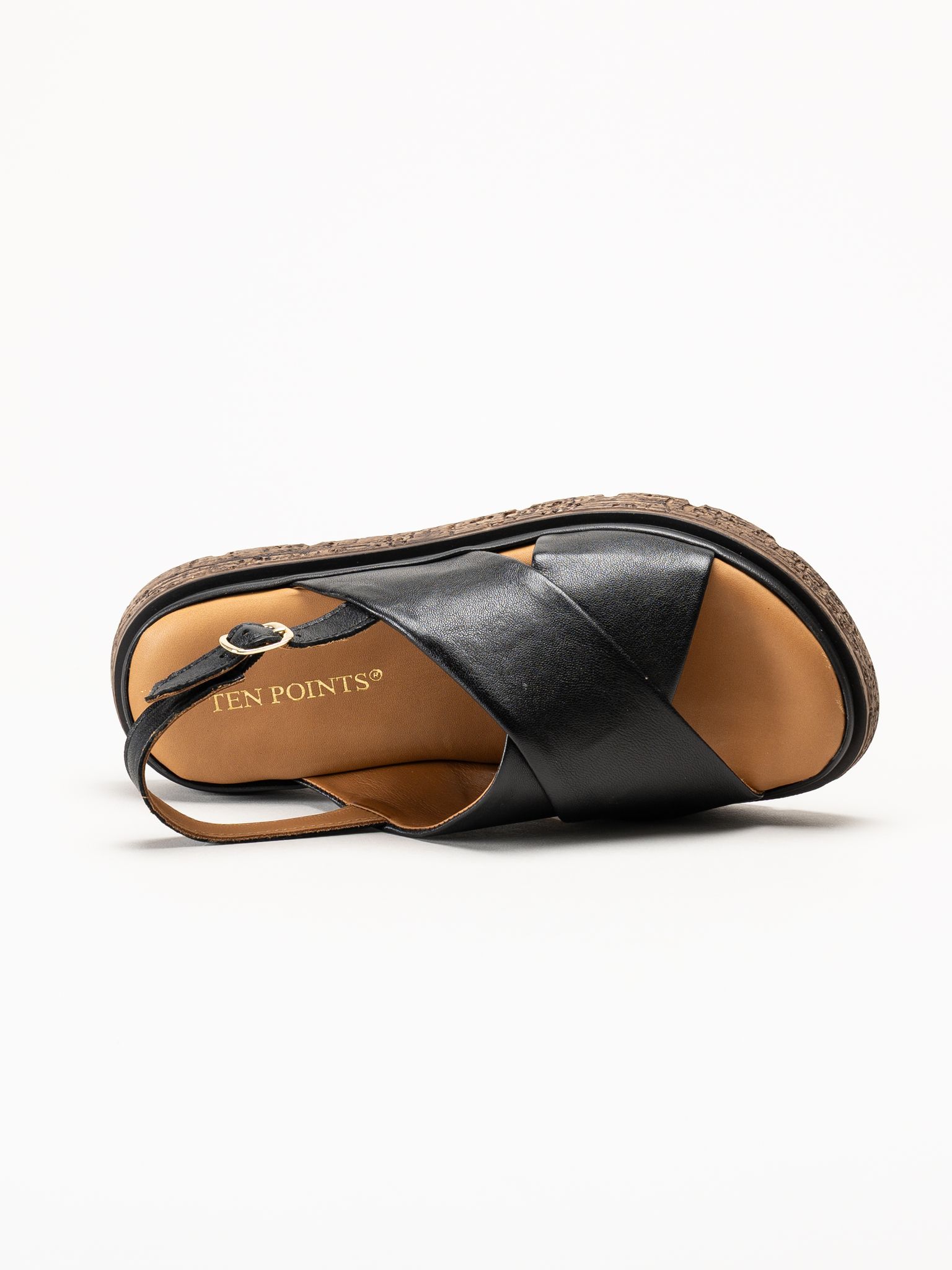 Ten Points - Mona - Svarta skinnsandaler