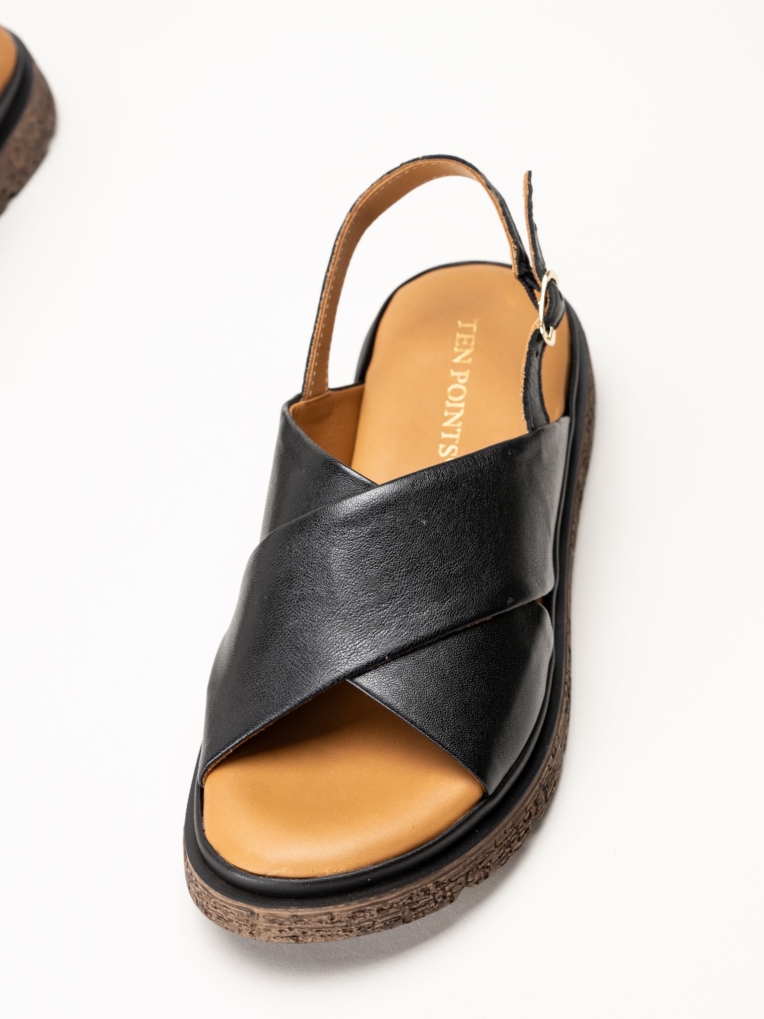 Ten Points - Mona - Svarta skinnsandaler