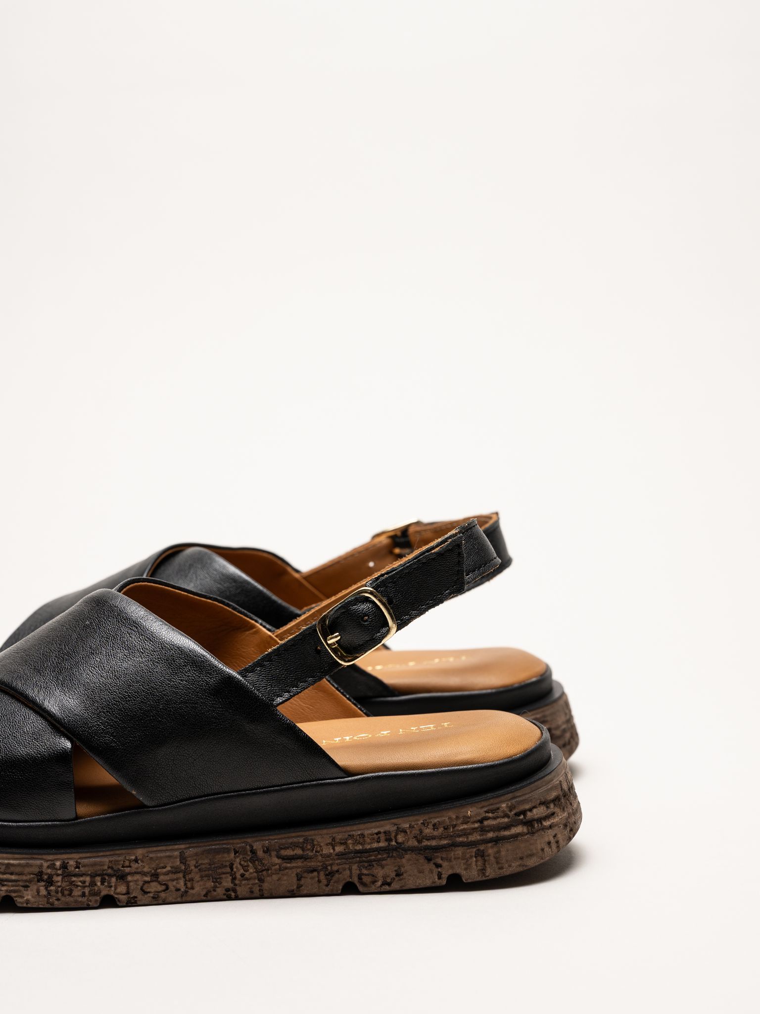 Ten Points - Mona - Svarta skinnsandaler