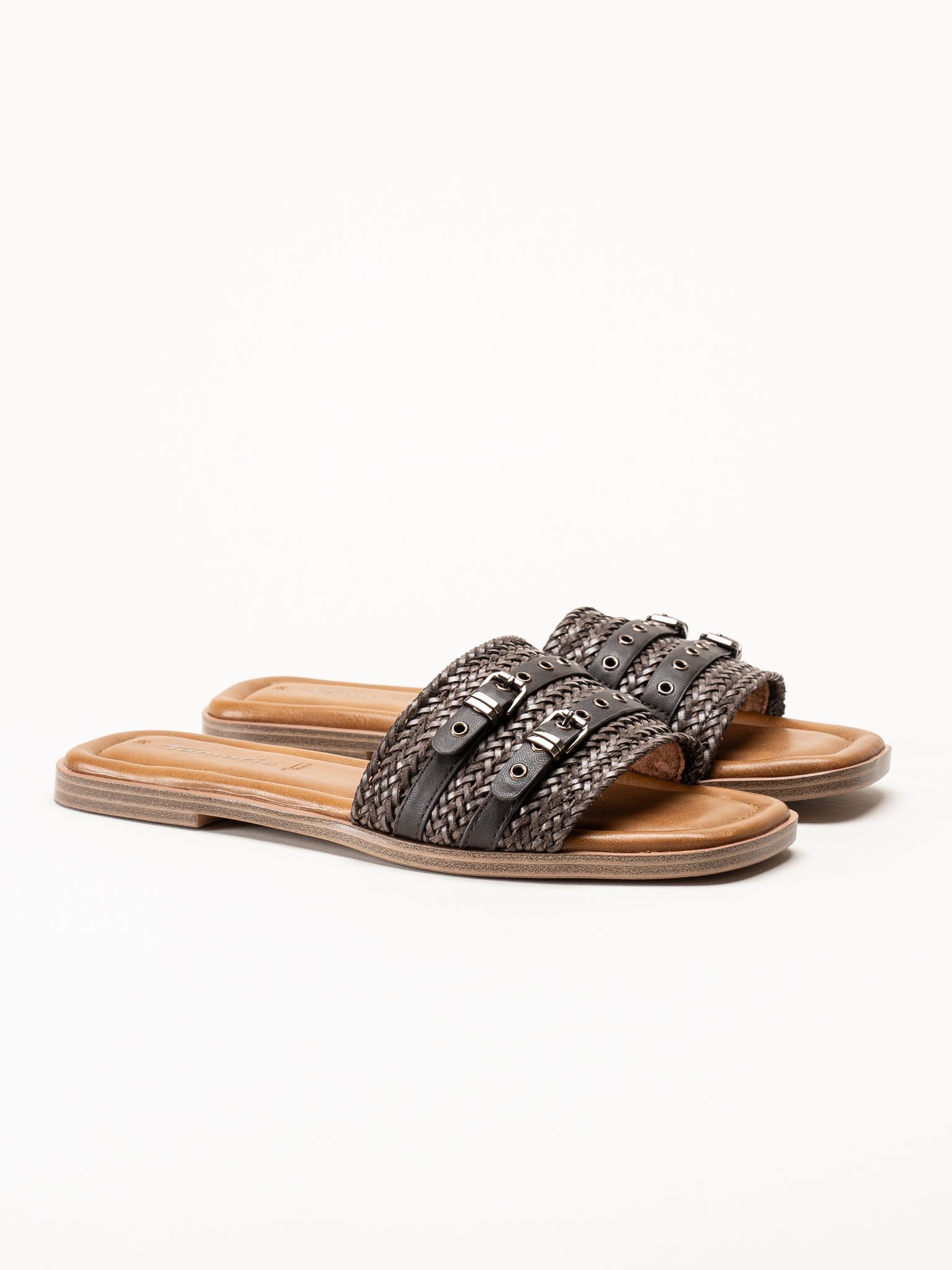 Tamaris - Mörkbruna slip in sandaler