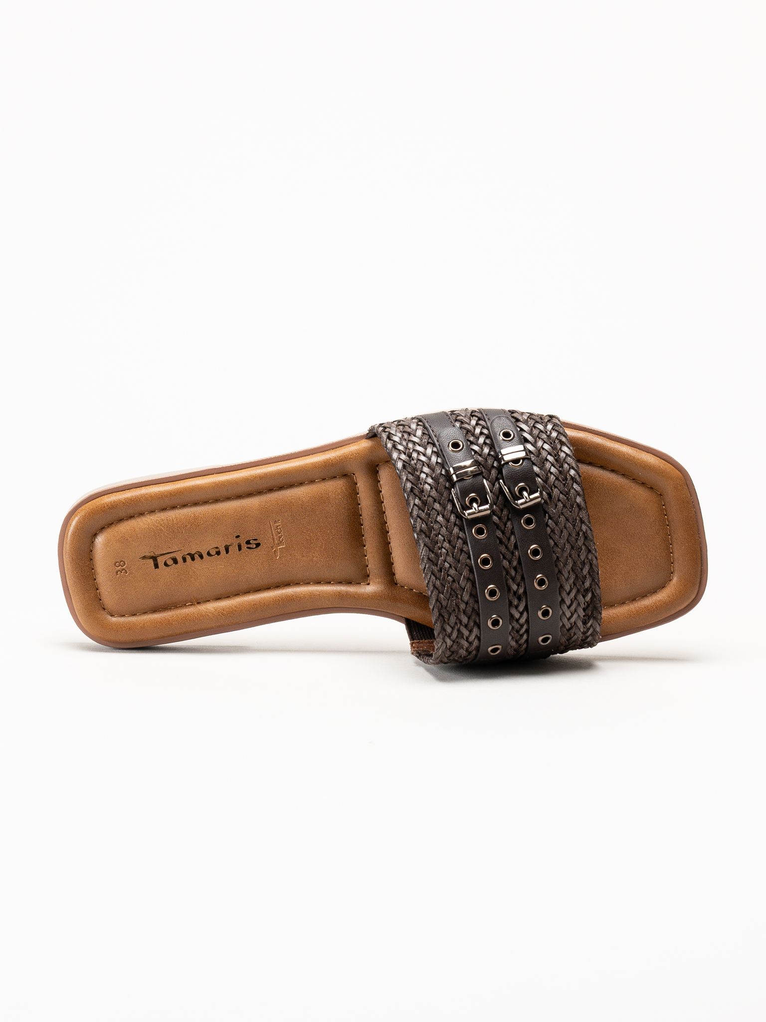 Tamaris - Mörkbruna slip in sandaler
