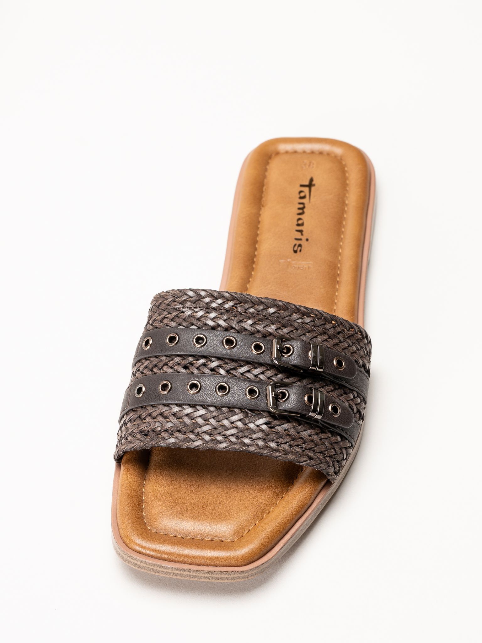 Tamaris - Mörkbruna slip in sandaler