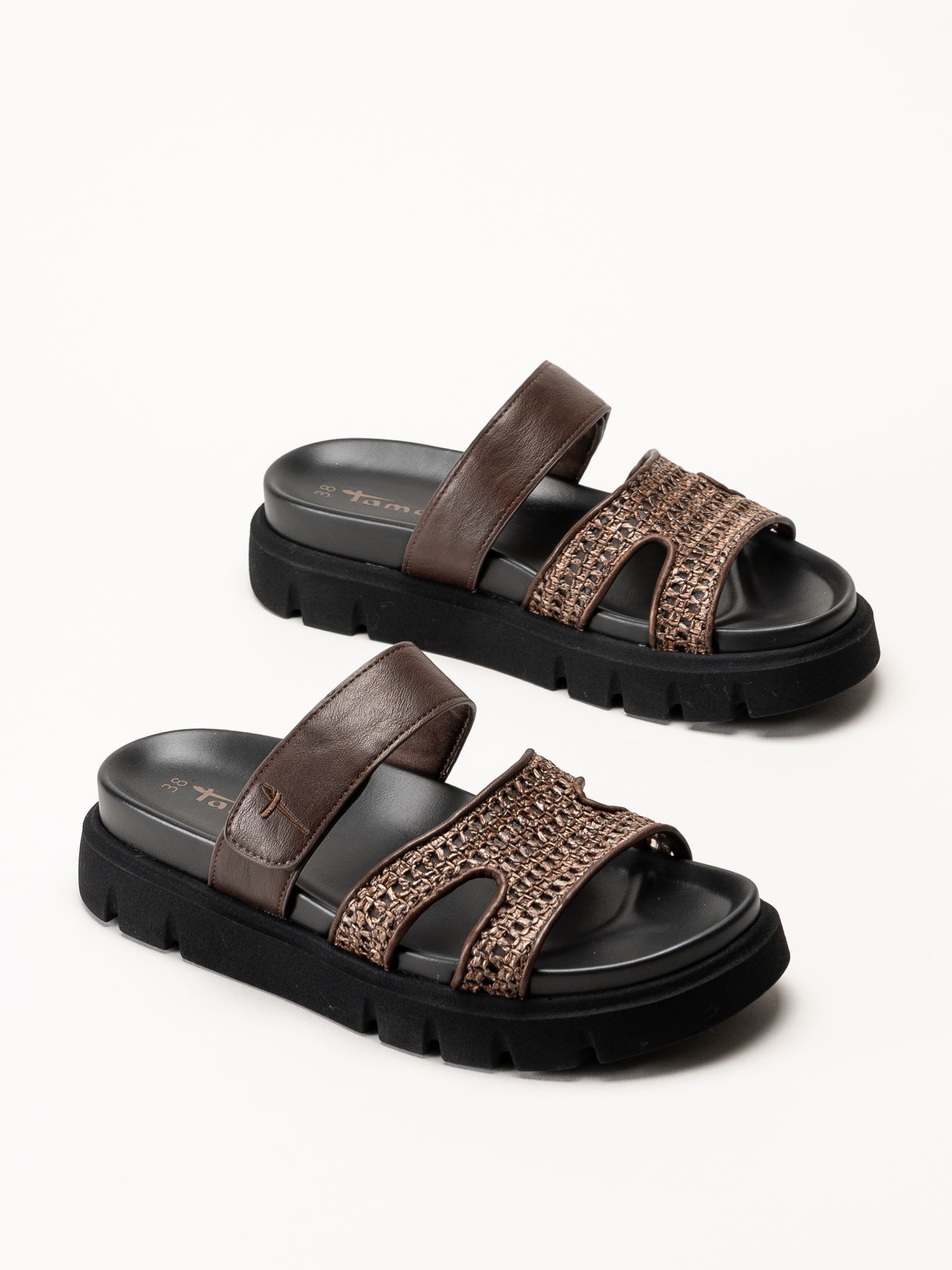 Tamaris - Mörkbruna platåsandaler