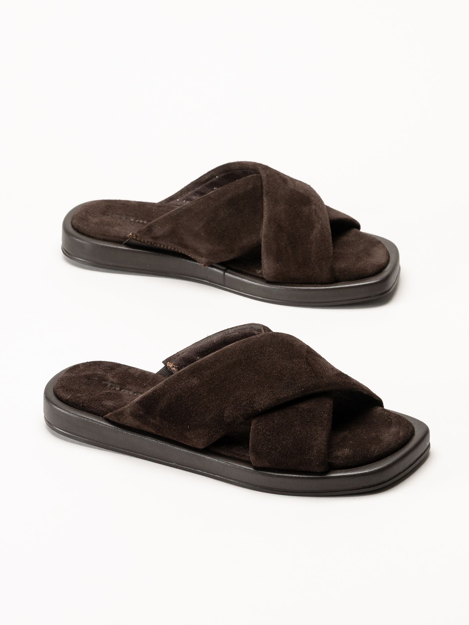 Tamaris - Mörkbruna slip in sandaler