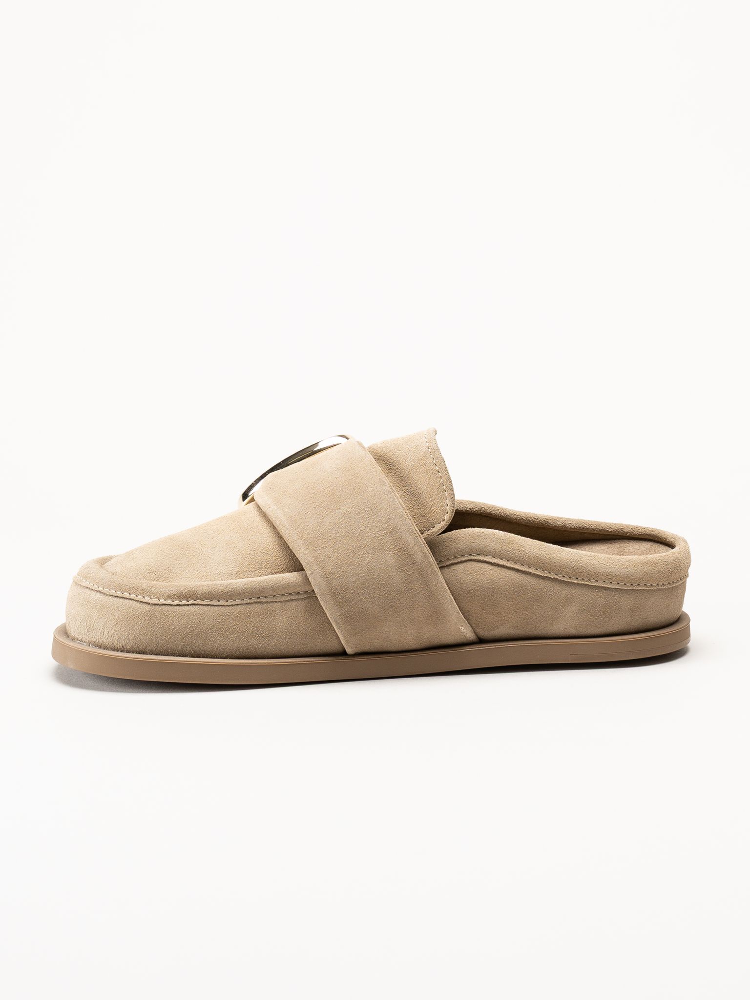Inuikii - Mule Soft - Beige mule med guldigt spänne