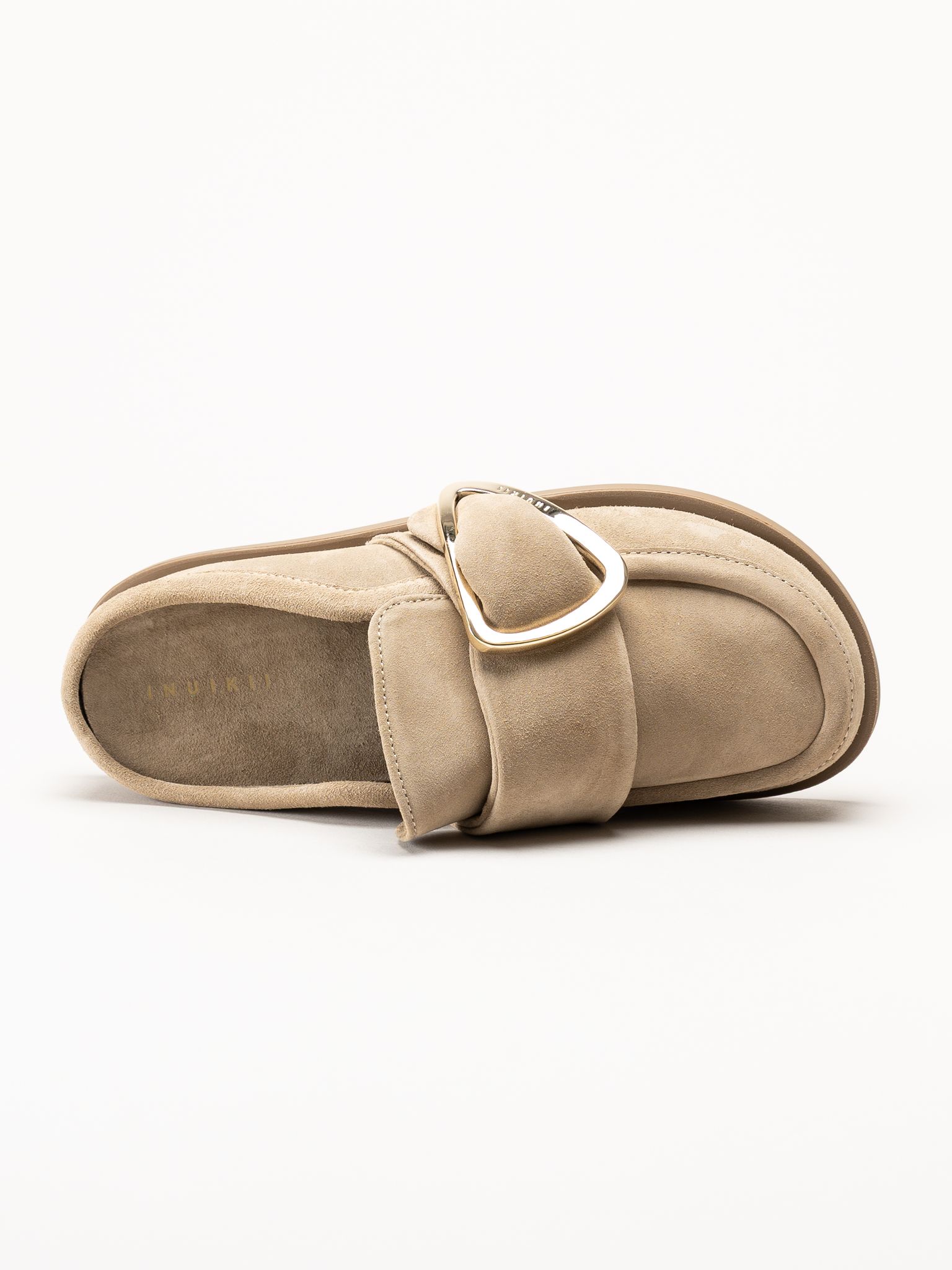 Inuikii - Mule Soft - Beige mule med guldigt spänne