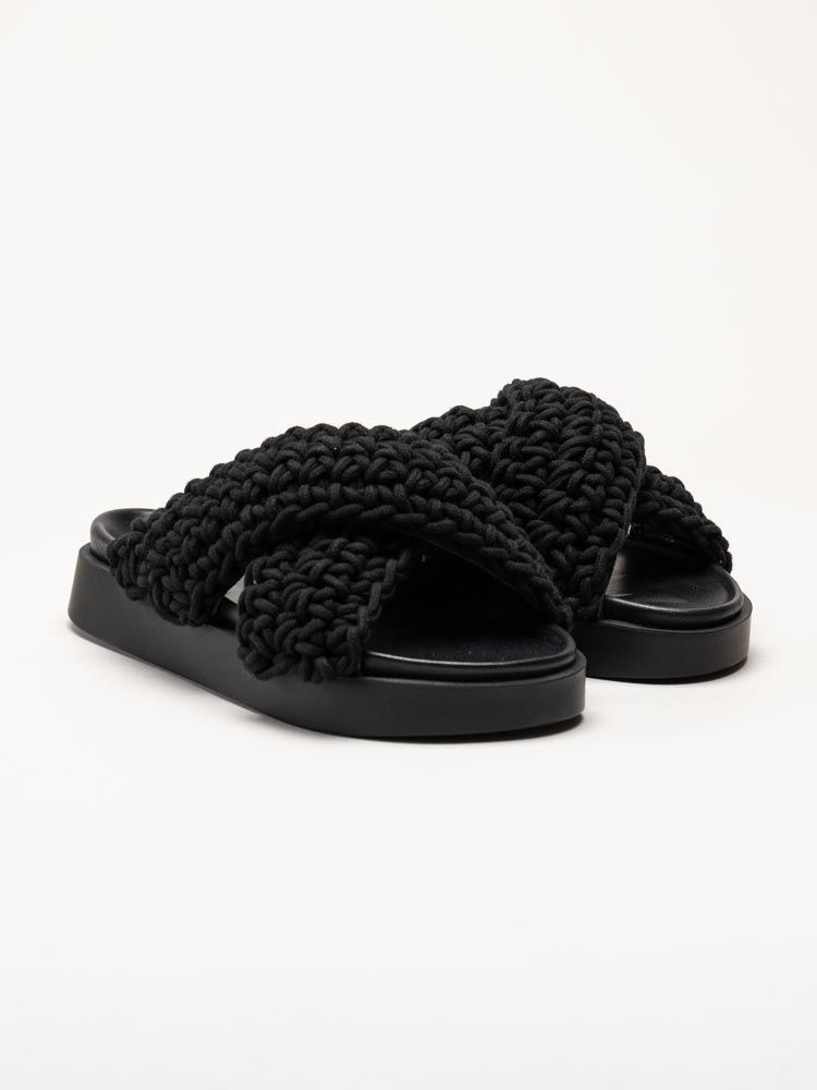 Inuikii - Woven - Svarta virkade sandaler