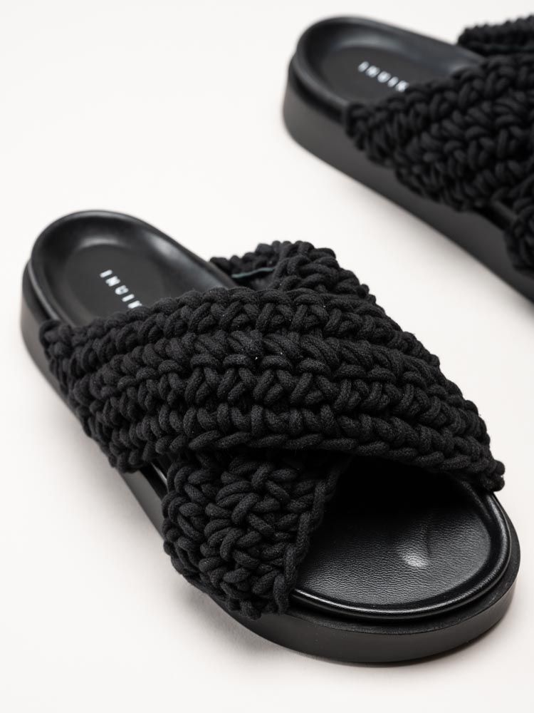 Inuikii - Woven - Svarta virkade sandaler