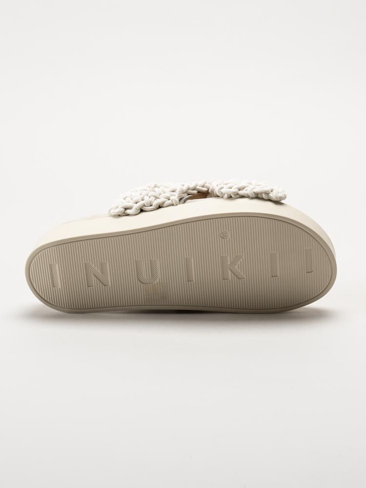 Inuikii - Woven - Vita slip in sandaler i virkad textil