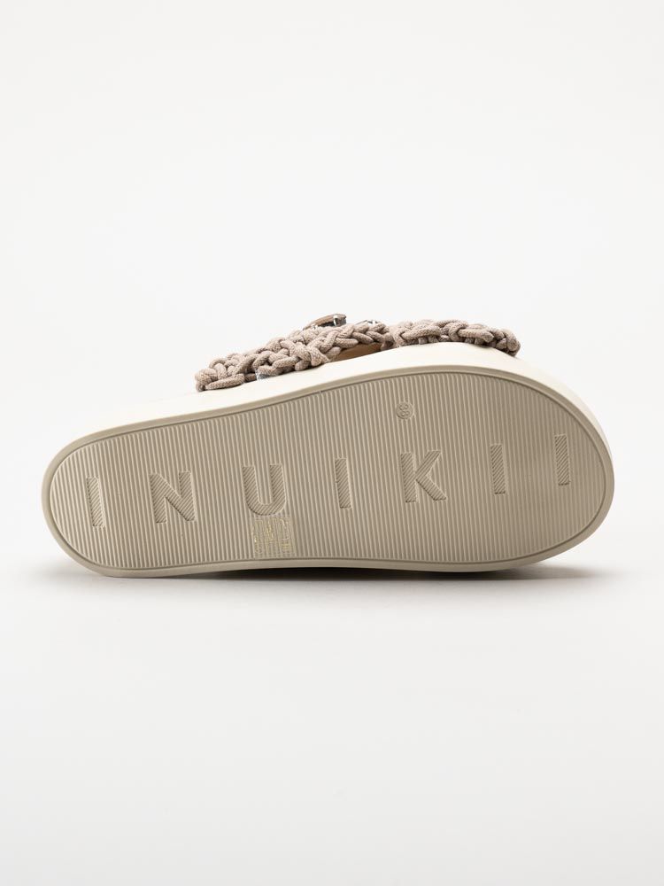 Inuikii - Woven Stones - Beige slip in sandaler i virkad textil