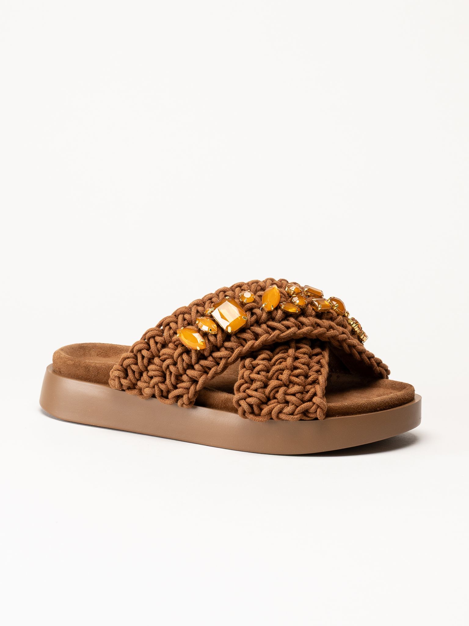 Inuikii - Woven Stones - Bruna sandaler i virkad textil
