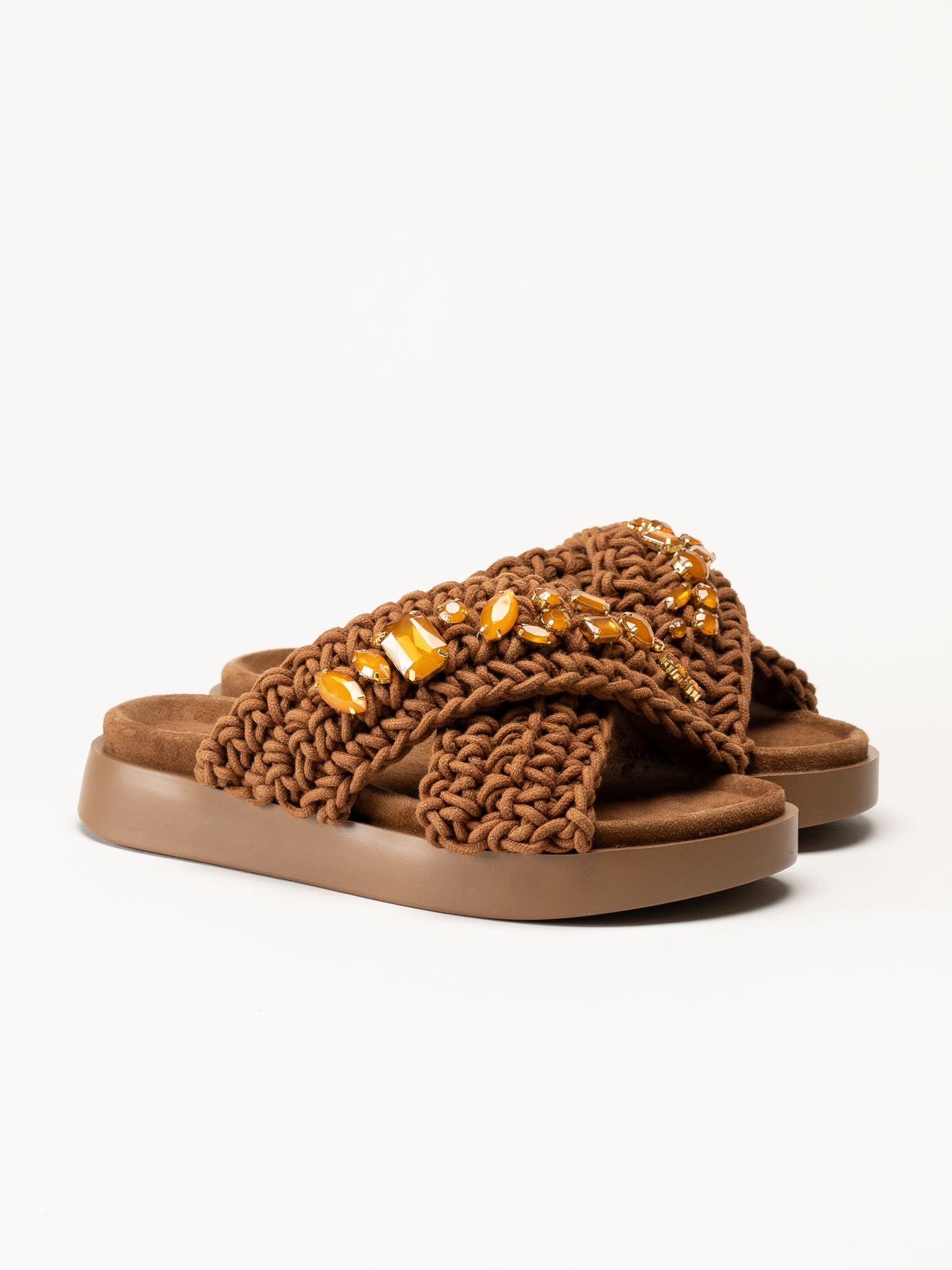 Inuikii - Woven Stones - Bruna sandaler i virkad textil