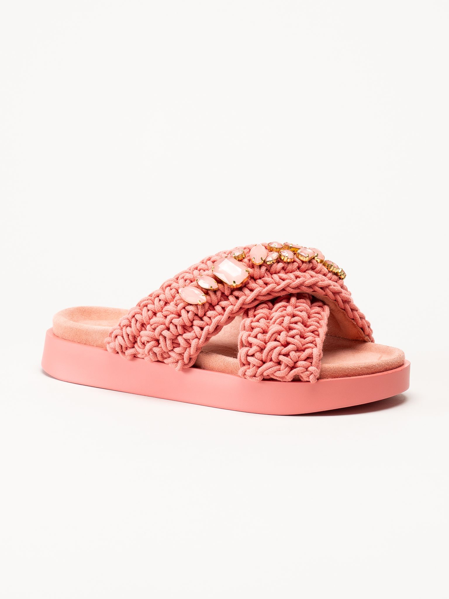 Inuikii - Woven Stones - Rosa slip in sandaler i virkad textil