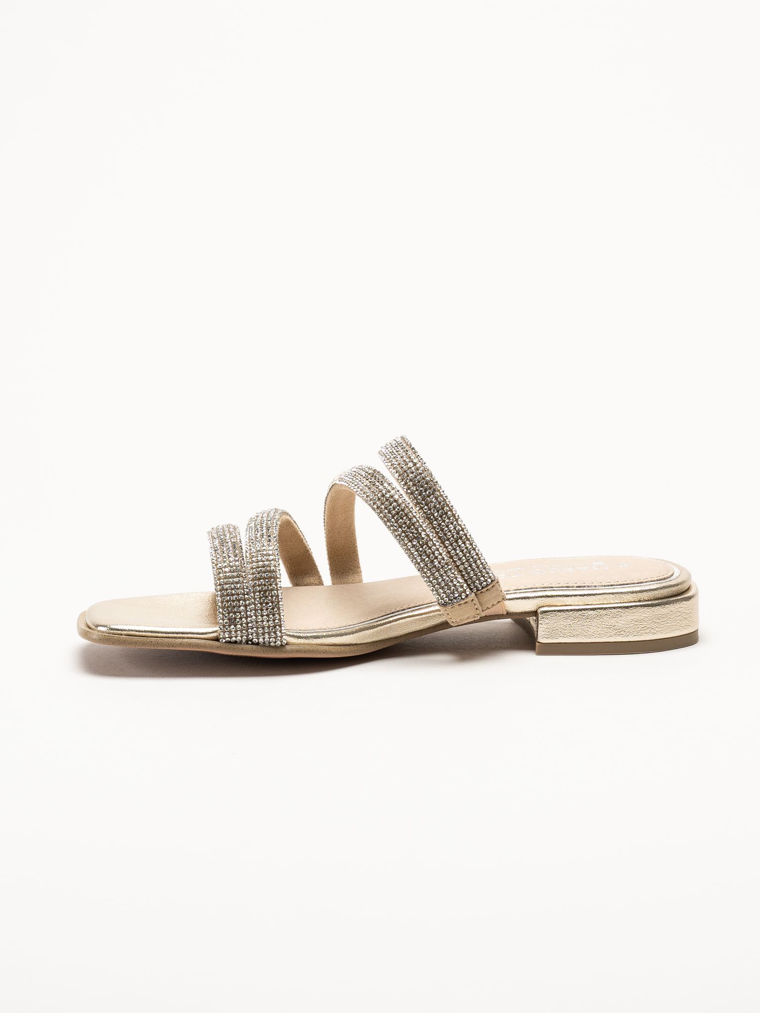 Marco Tozzi - Guldfärgade sandaler med strass