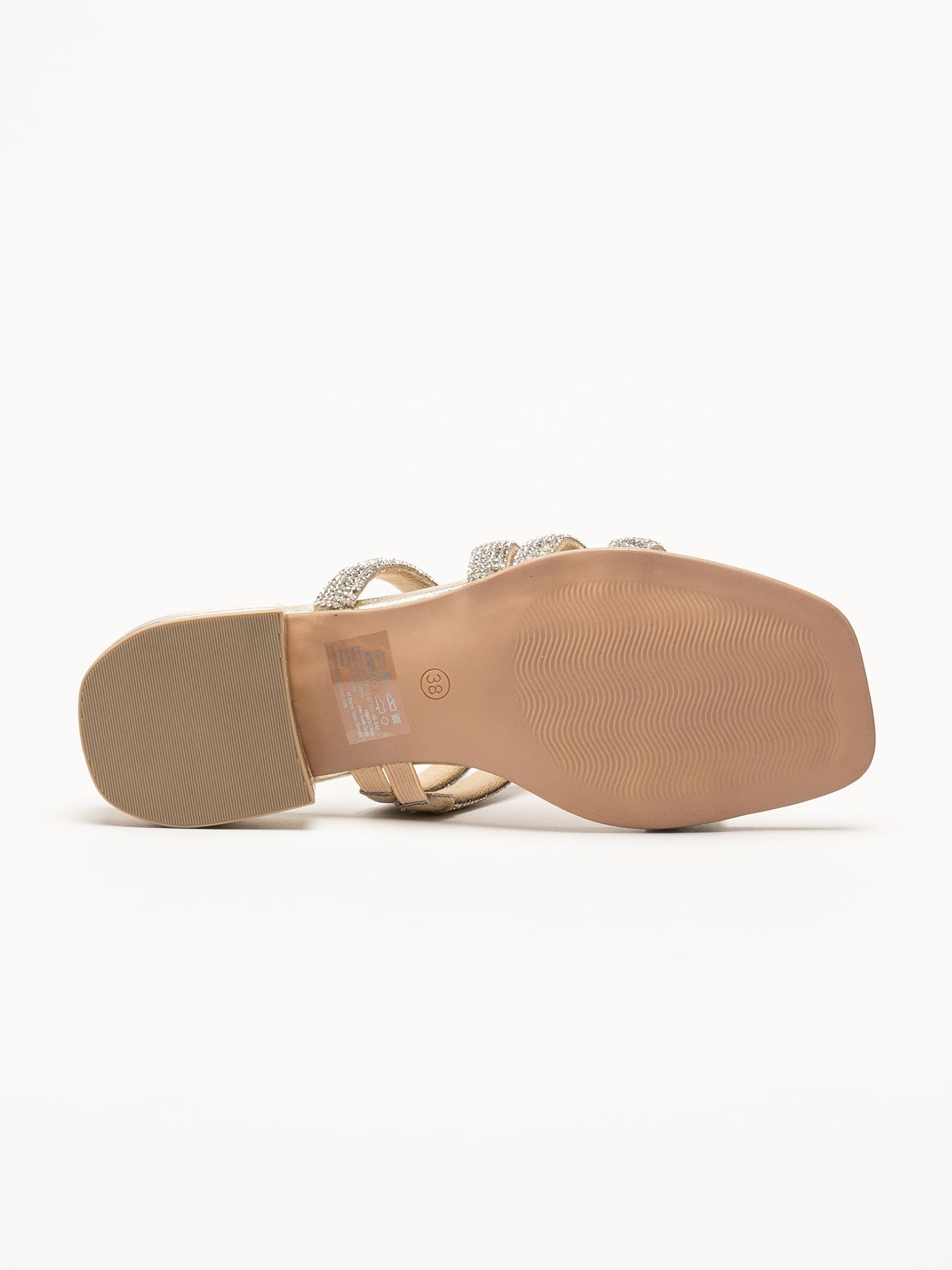 Marco Tozzi - Guldfärgade sandaler med strass