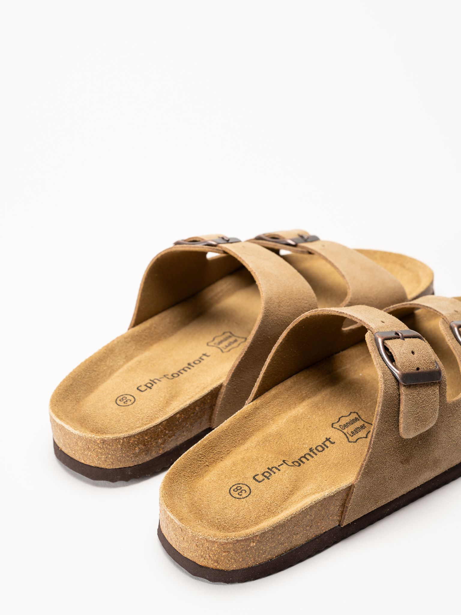 CpH Comfort - Ljusbruna sandaler i mocka