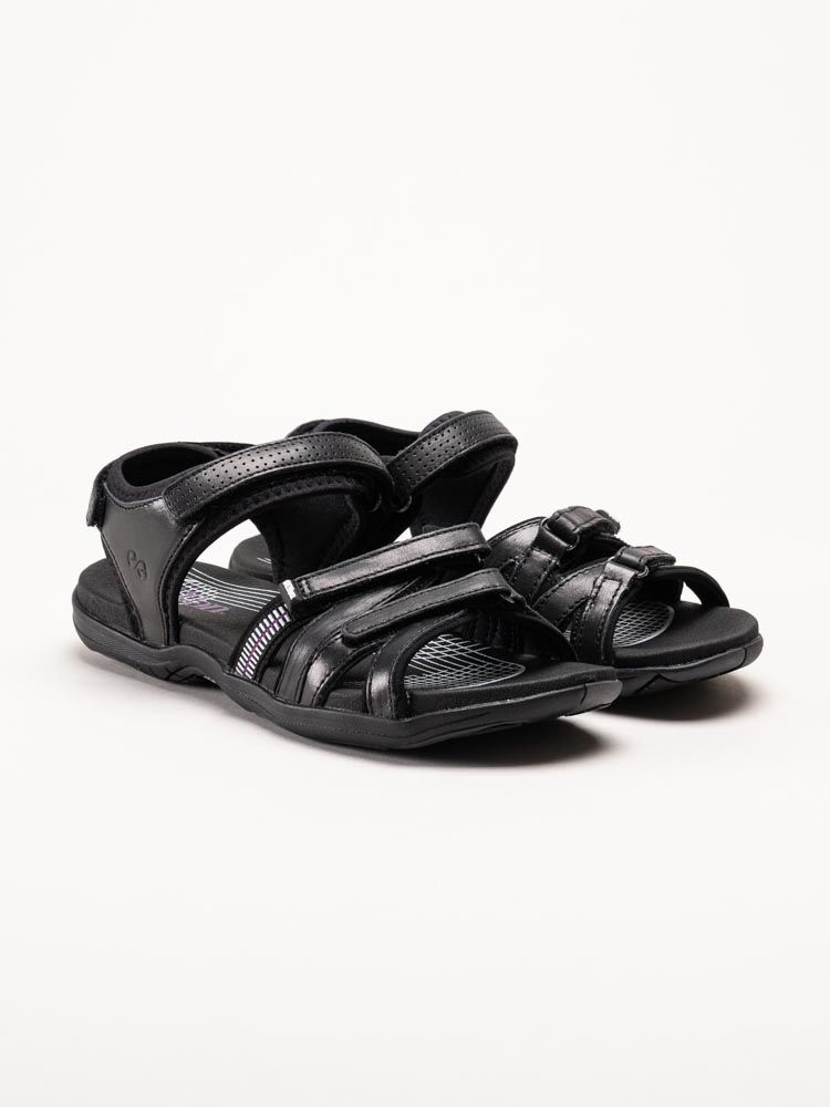 Green Comfort - Corsica - Svarta sandaler i mjukt skinn