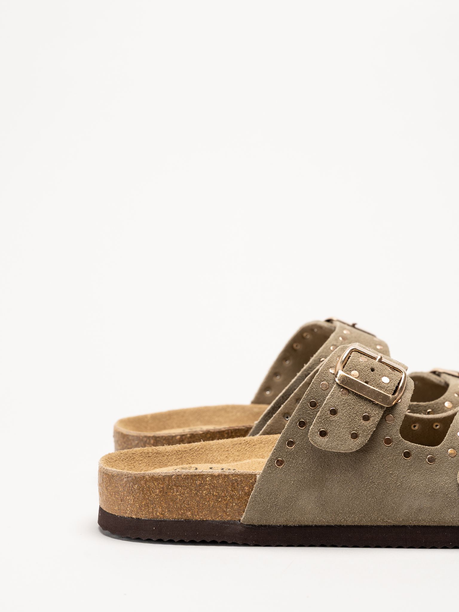 CpH Comfort - Grågröna slip in sandaler i mocka