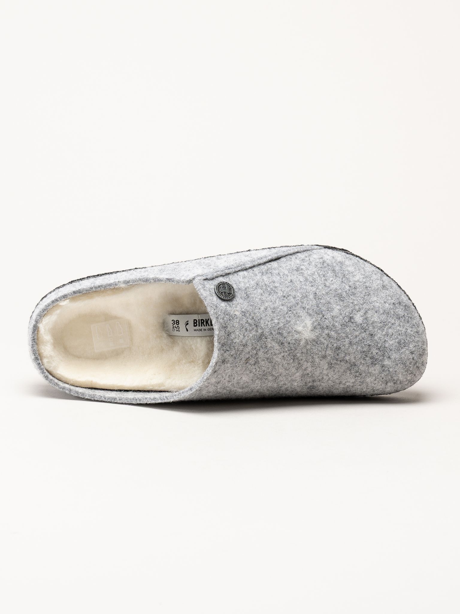 Birkenstock - Zermatt - Ljusgrå ulltofflor