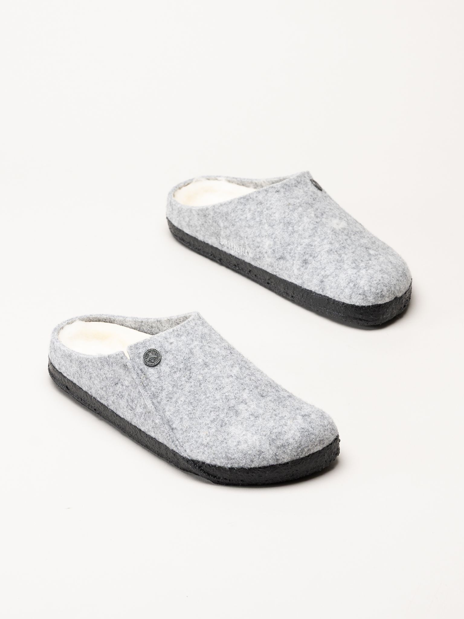 Birkenstock - Zermatt - Ljusgrå ulltofflor