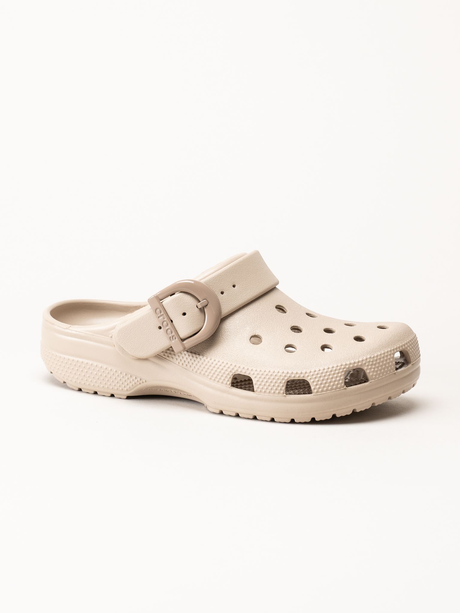 Crocs - Classic Buckle Clog - Beige slip in tofflor