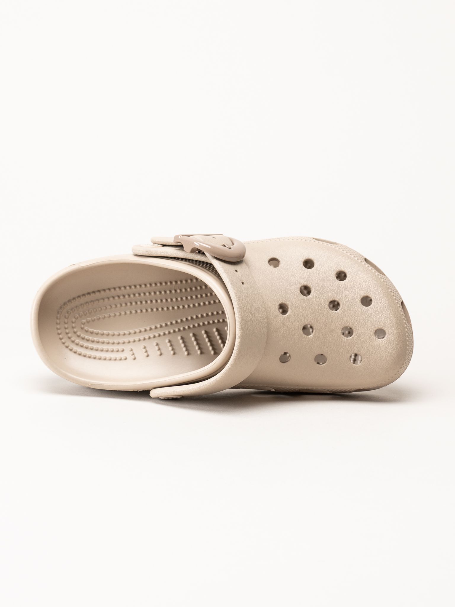 Crocs - Classic Buckle Clog - Beige slip in tofflor