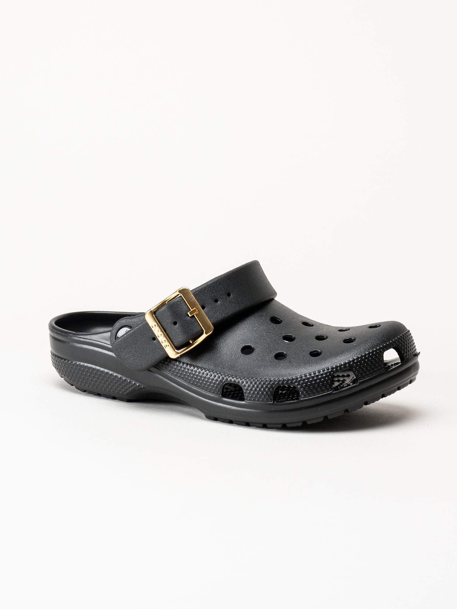Crocs - Classic Metallic Clog - Svarta slip-in tofflor