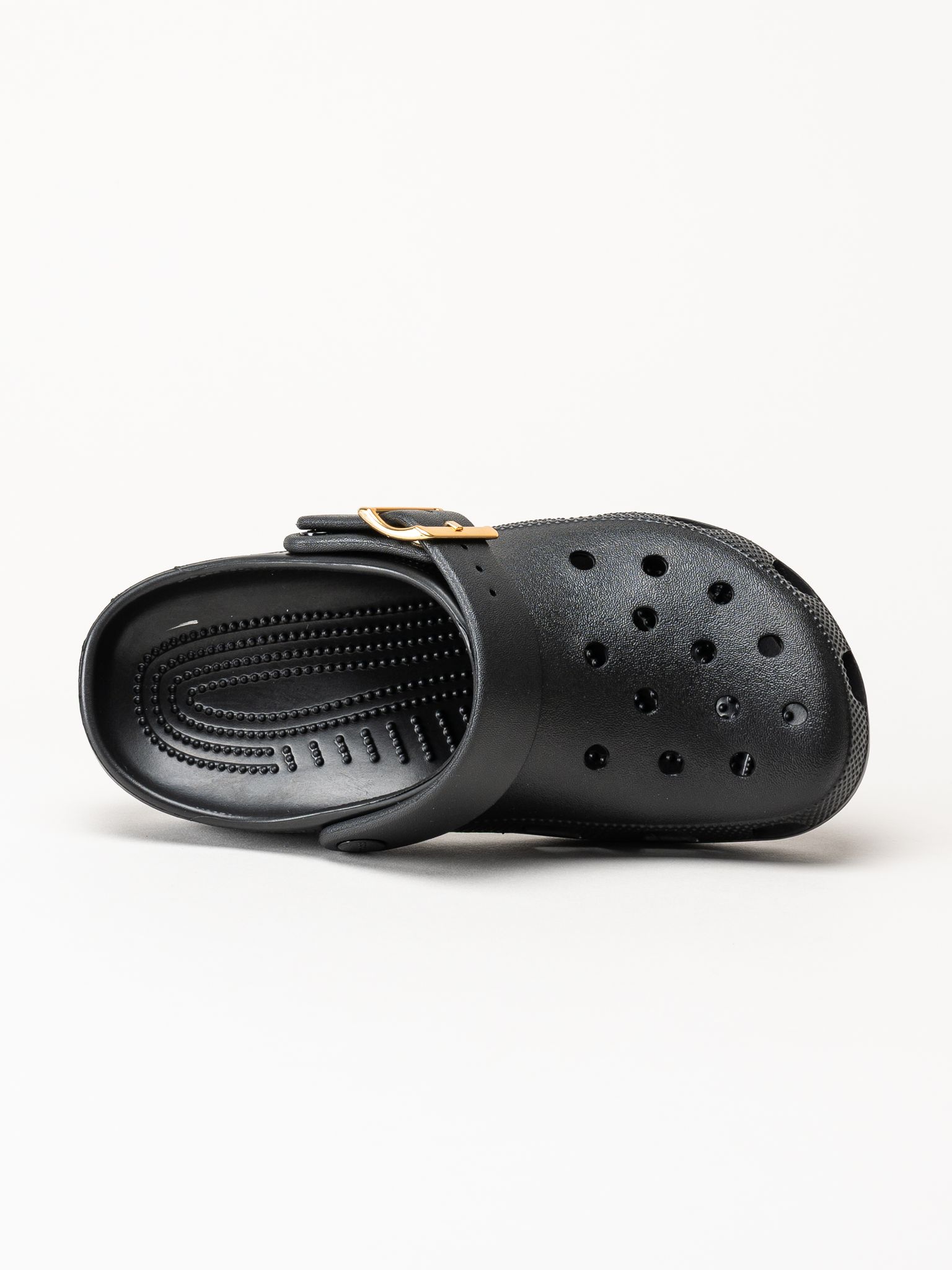 Crocs - Classic Metallic Clog - Svarta slip-in tofflor