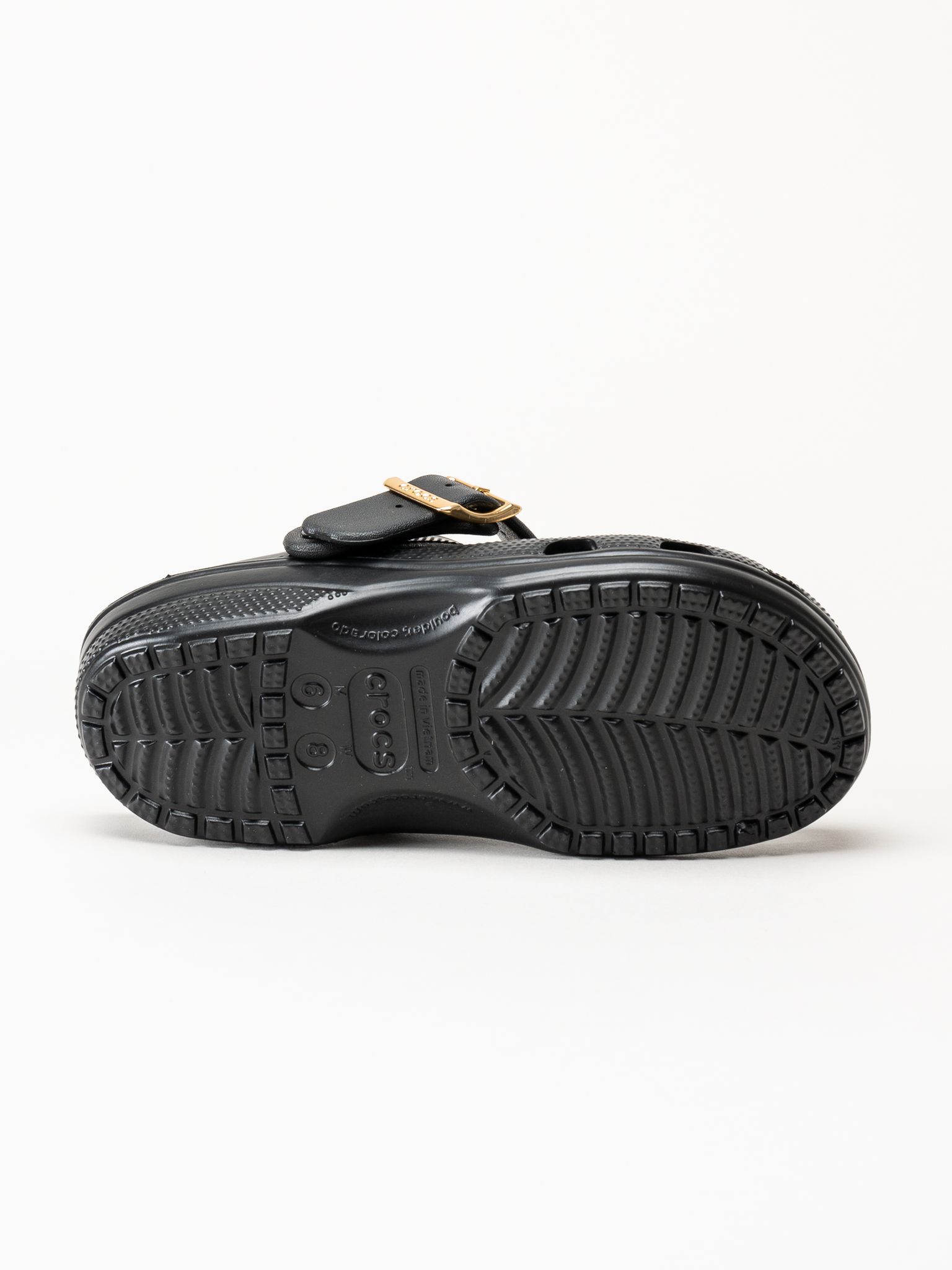 Crocs - Classic Metallic Clog - Svarta slip-in tofflor