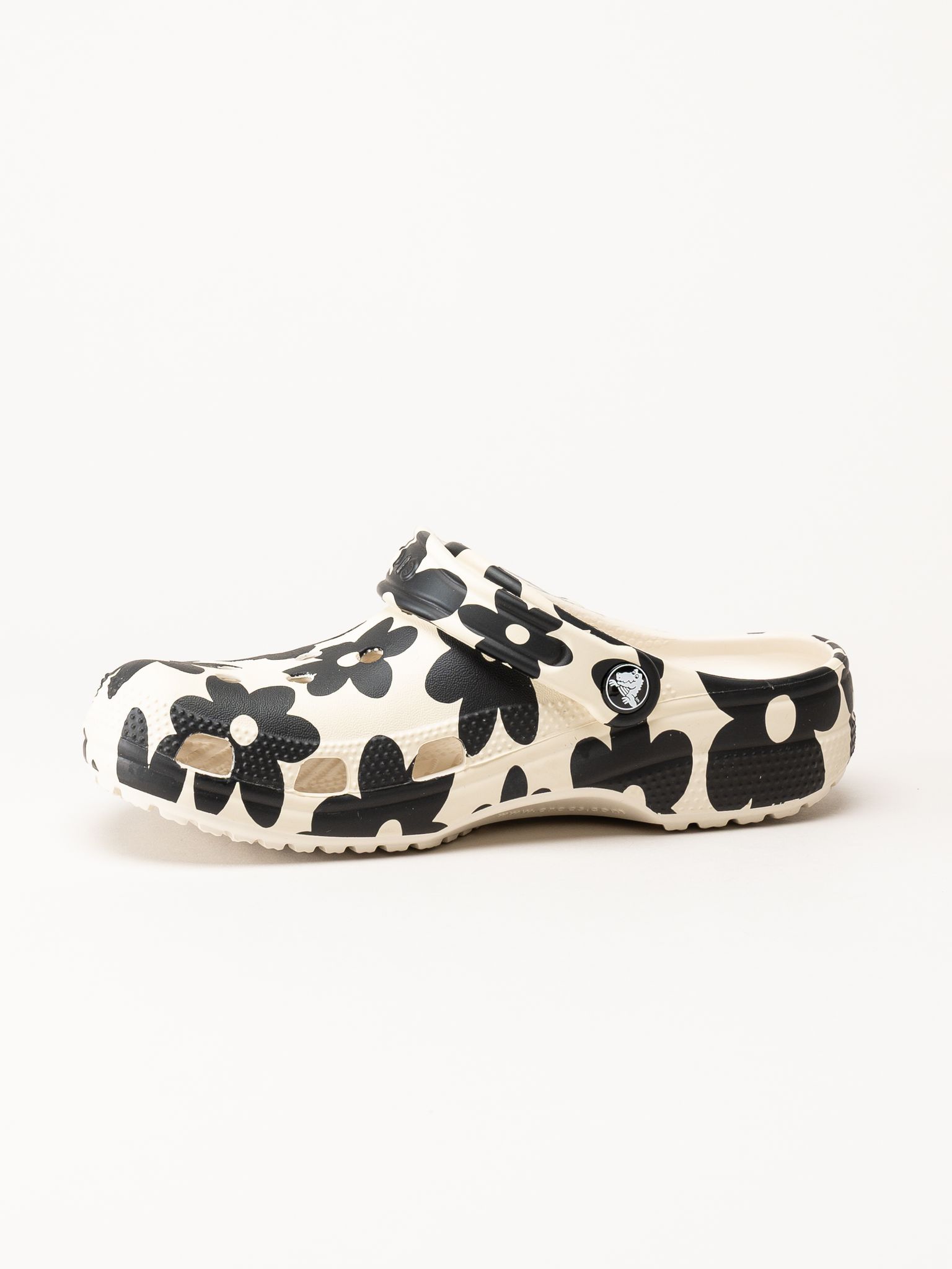 Crocs - Classic Pop Petals Clog - Vit/svarta slip in tofflor