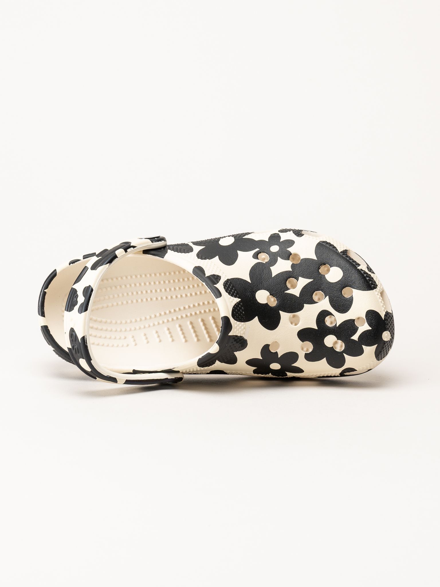 Crocs - Classic Pop Petals Clog - Vit/svarta slip in tofflor