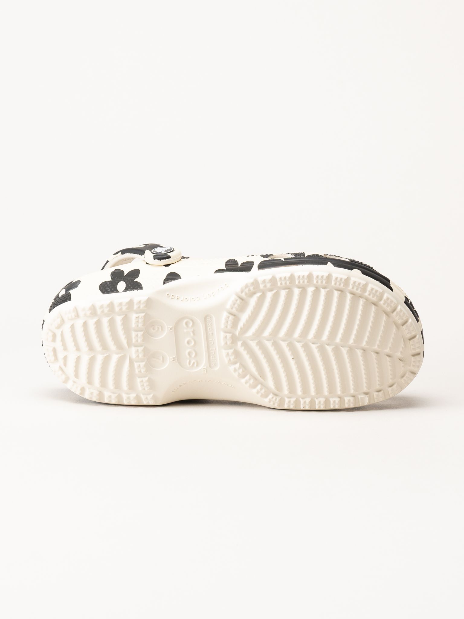 Crocs - Classic Pop Petals Clog - Vit/svarta slip in tofflor