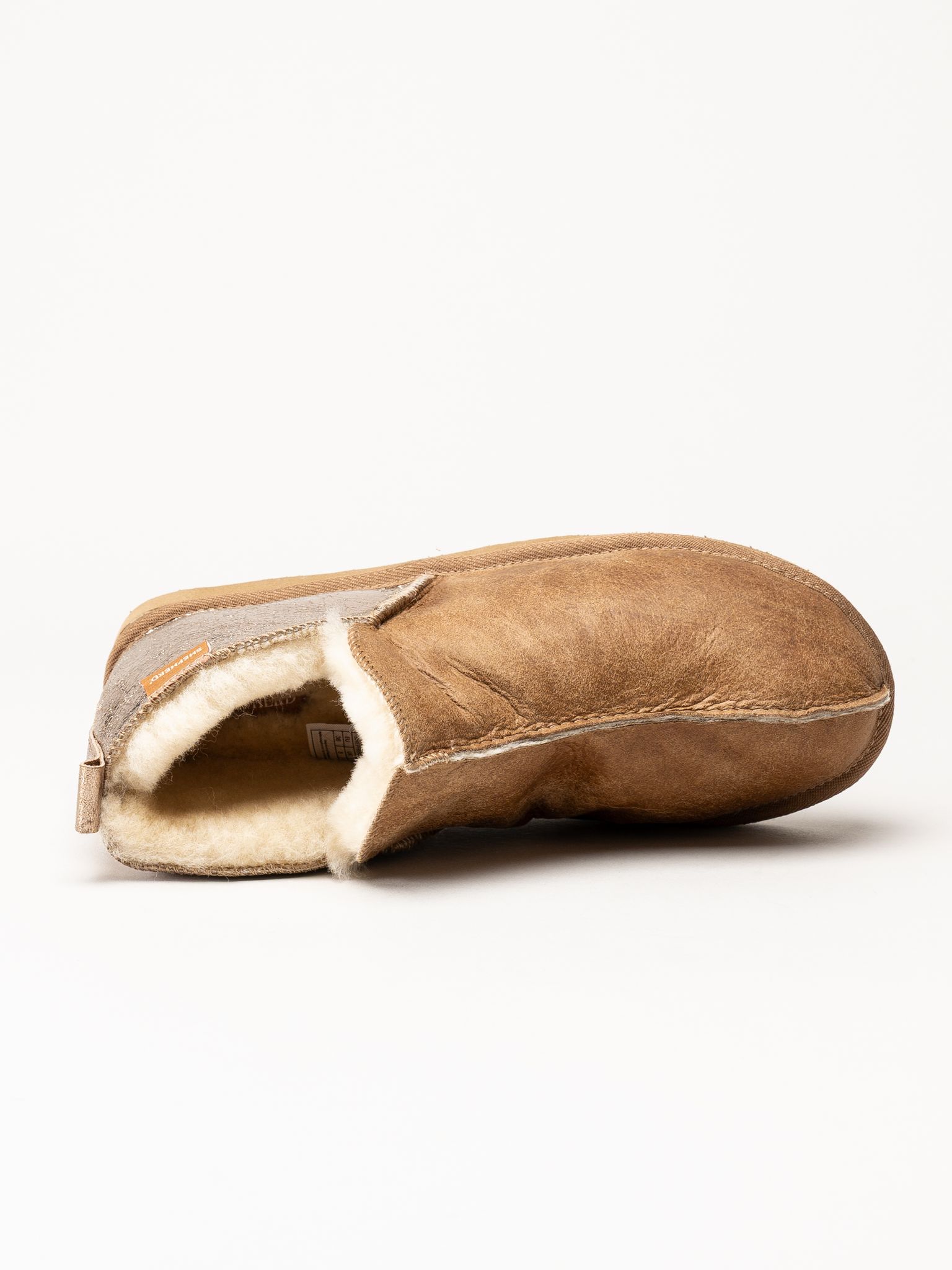 Shepherd - Annie - Bruna/guld fårskinnstofflor