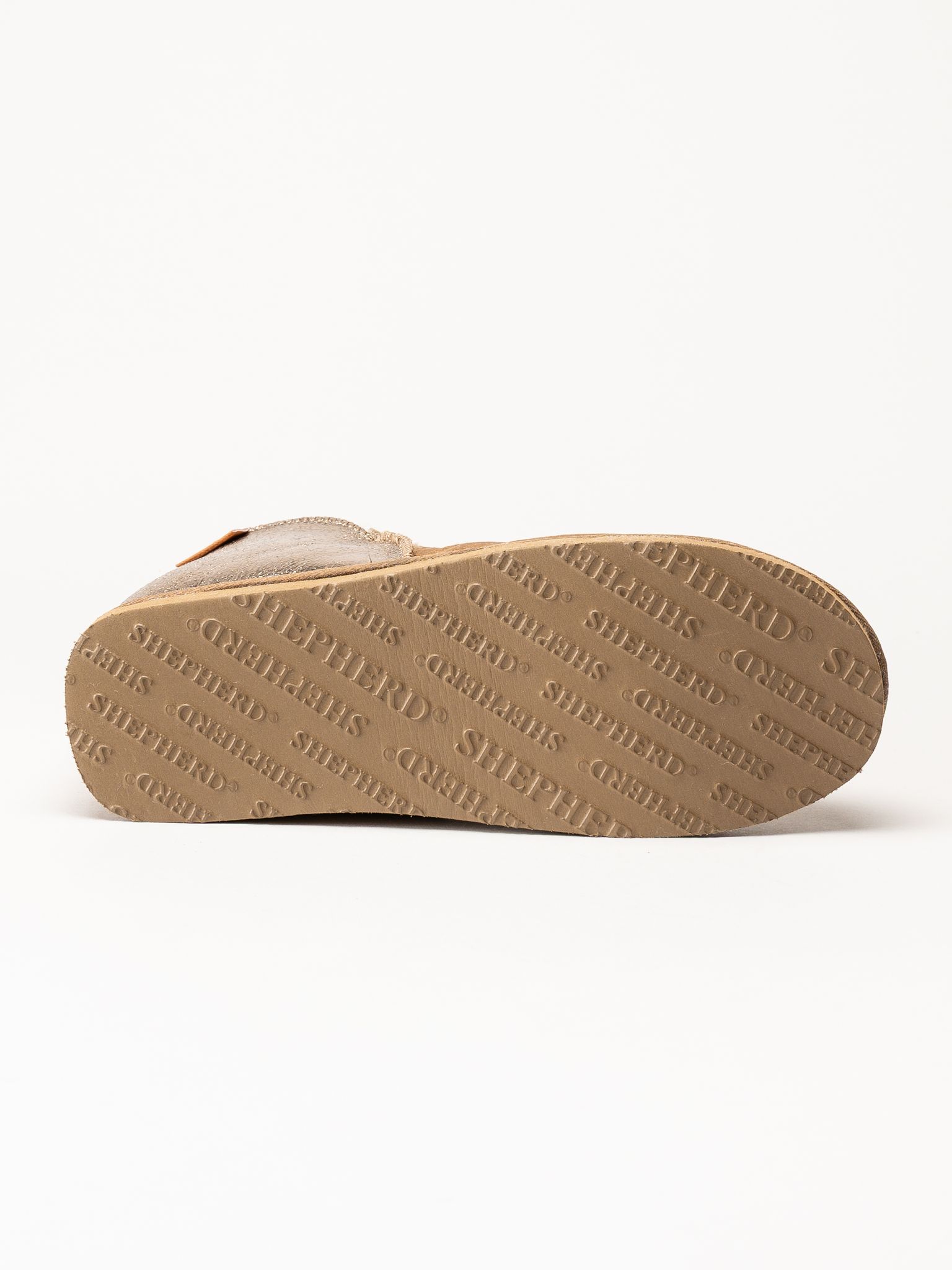 Shepherd - Annie - Bruna/guld fårskinnstofflor