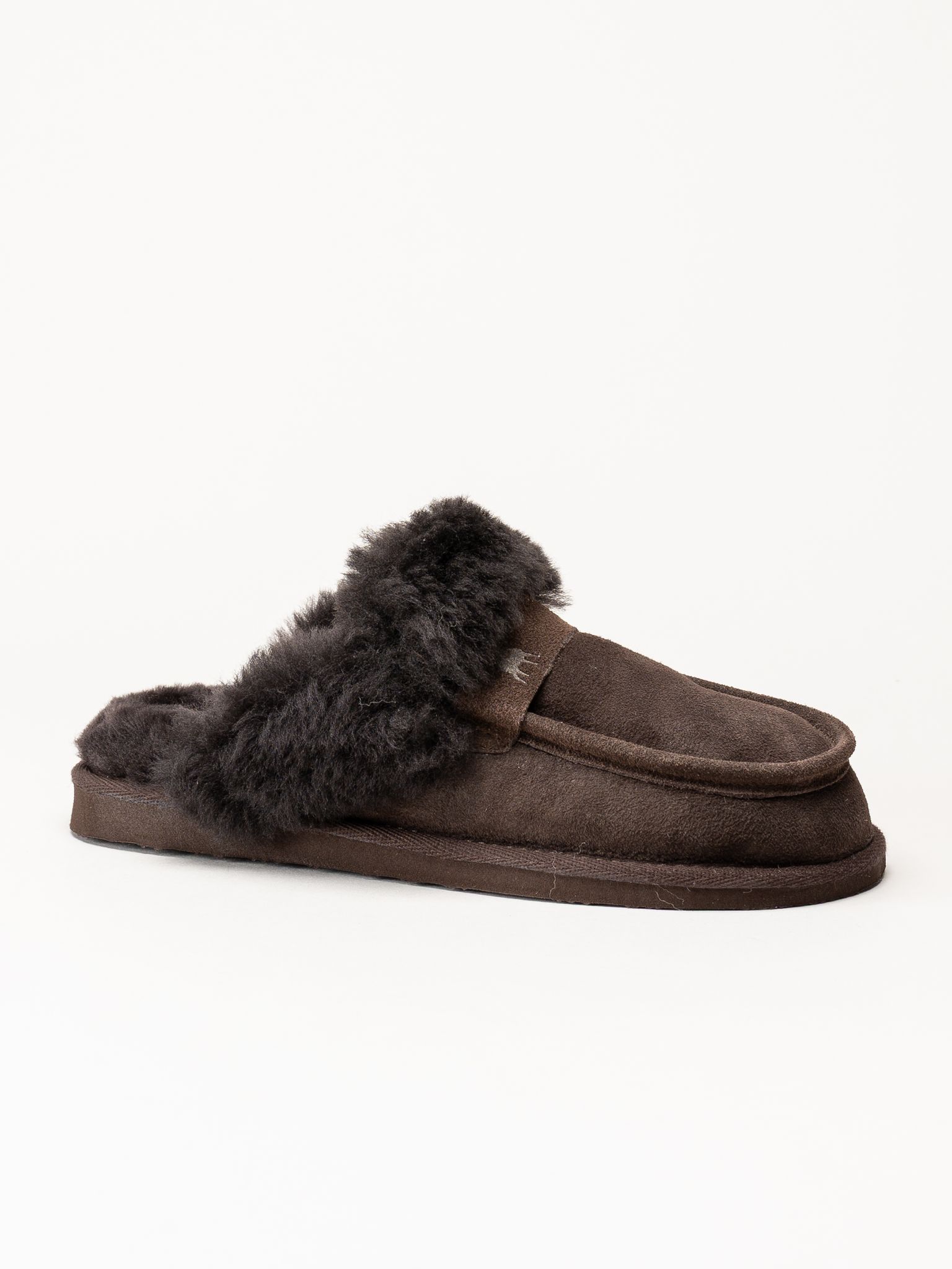 Shepherd - Cabris - Mörkbruna fårskinnstofflor