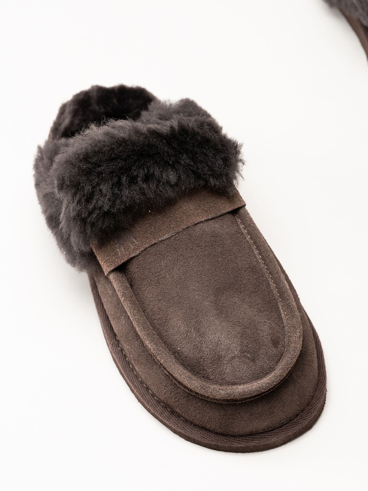 Shepherd - Cabris - Mörkbruna fårskinnstofflor