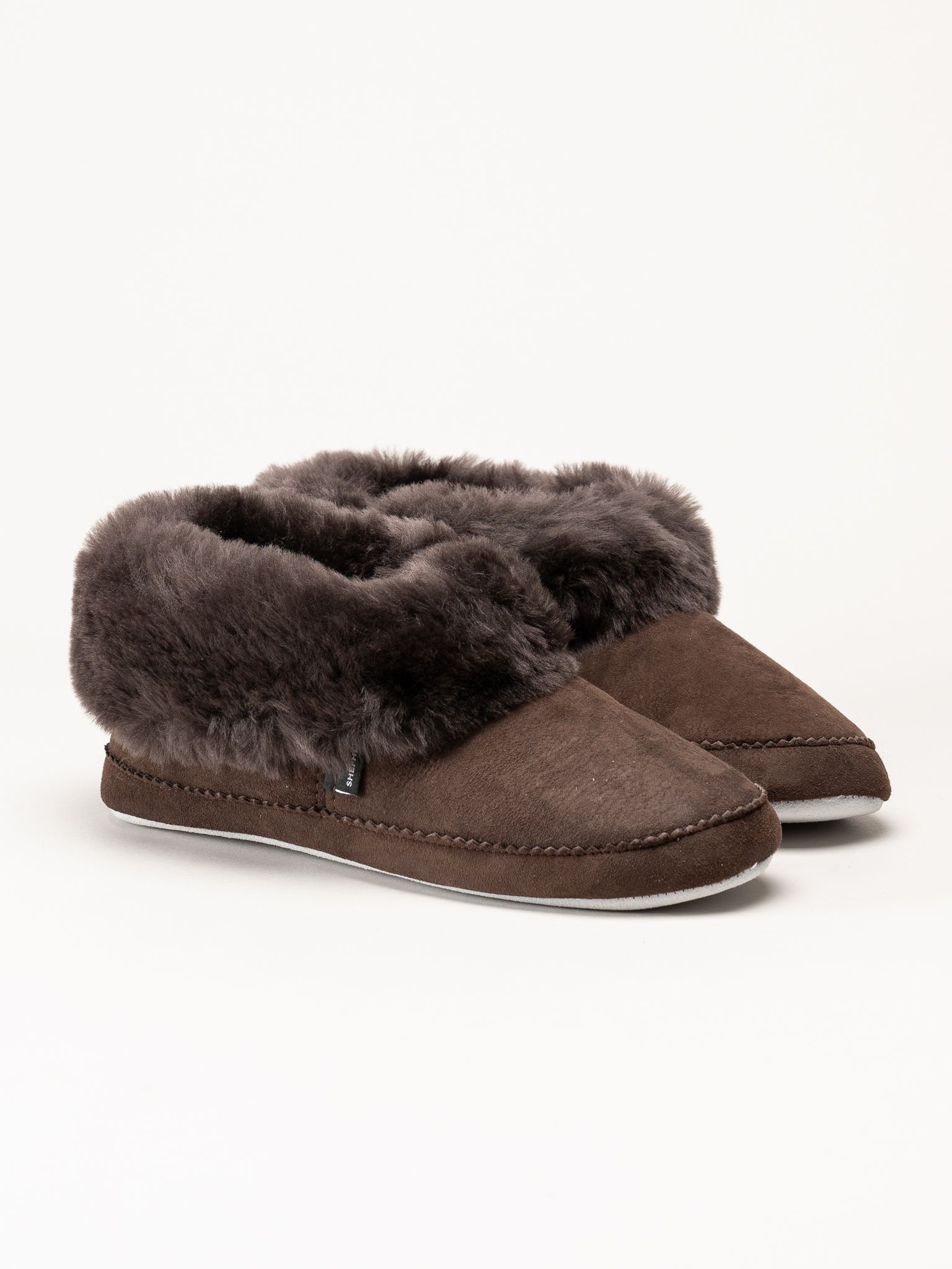 Shepherd - Emmy - Mörkbruna fårskinnstofflor