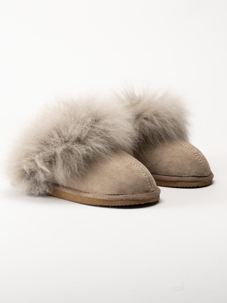 Shepherd - Evelina - Grå fårskinnstofflor