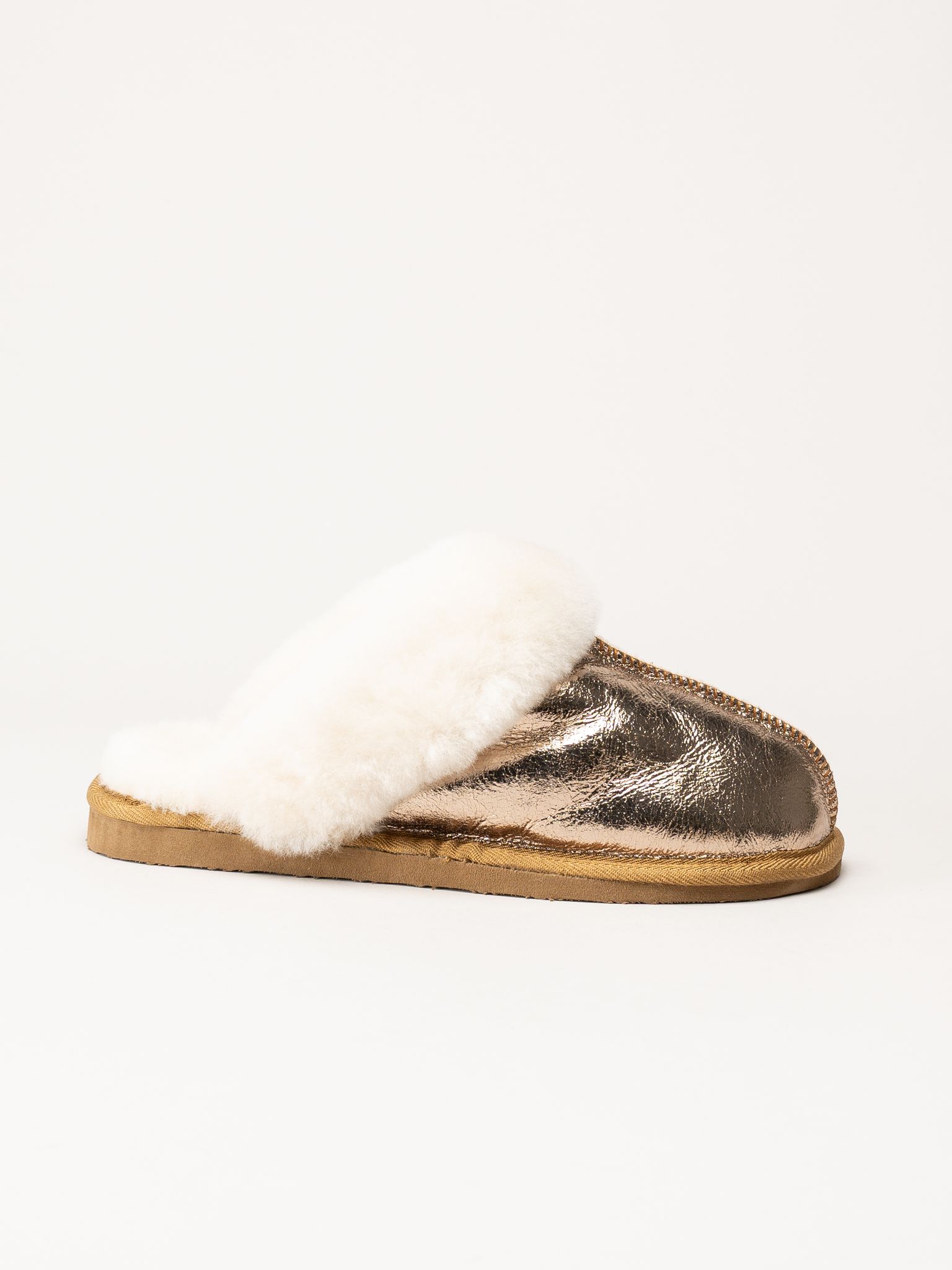 Shepherd - Jessica - Guldfärgade fårskinnstofflor