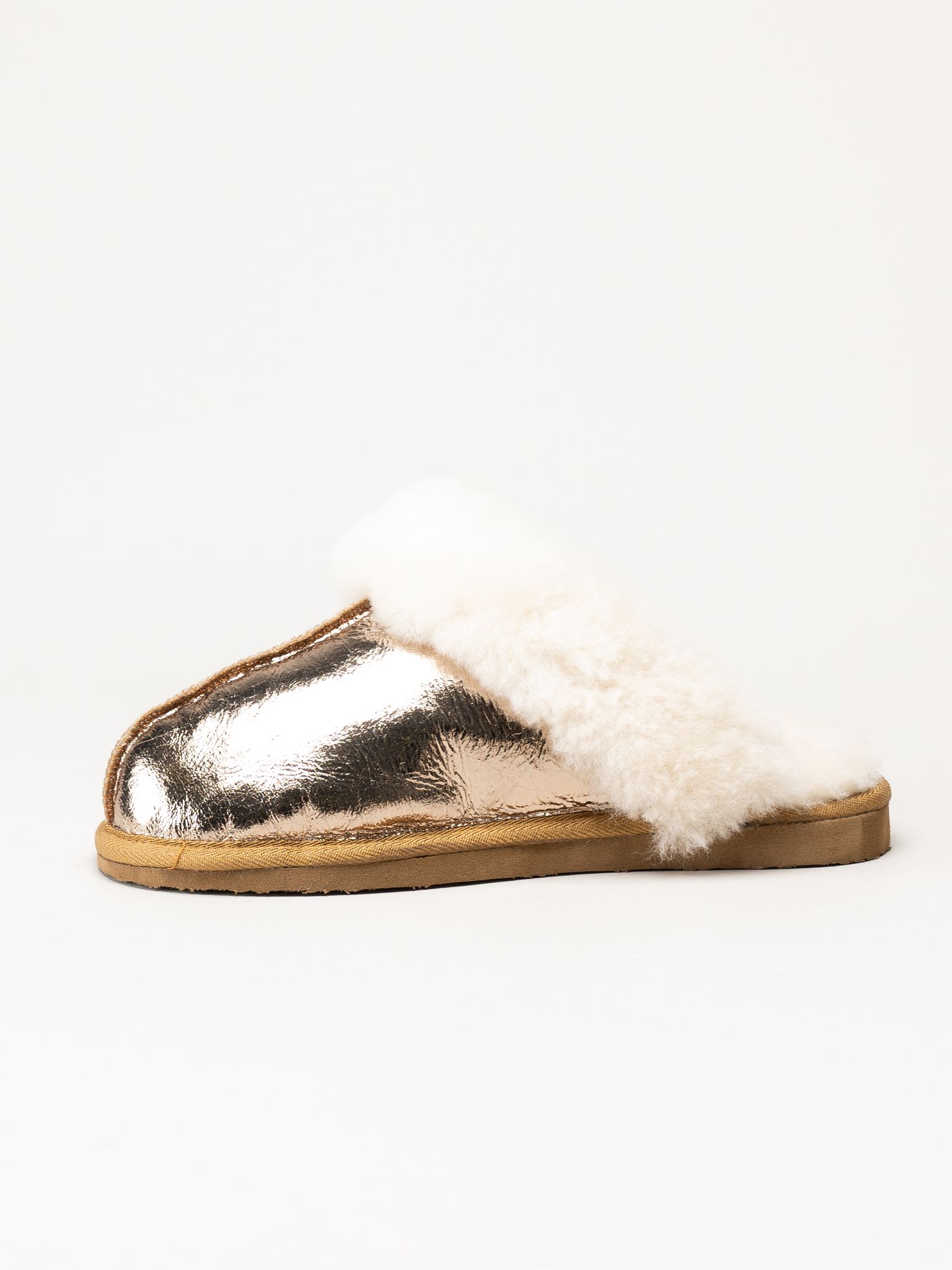 Shepherd - Jessica - Guldfärgade fårskinnstofflor