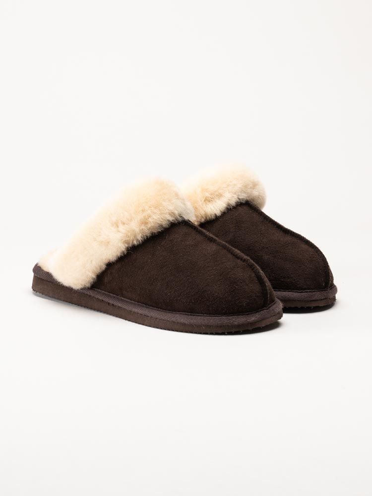 Shepherd - Jessica - Mörkbruna fårskinnstofflor