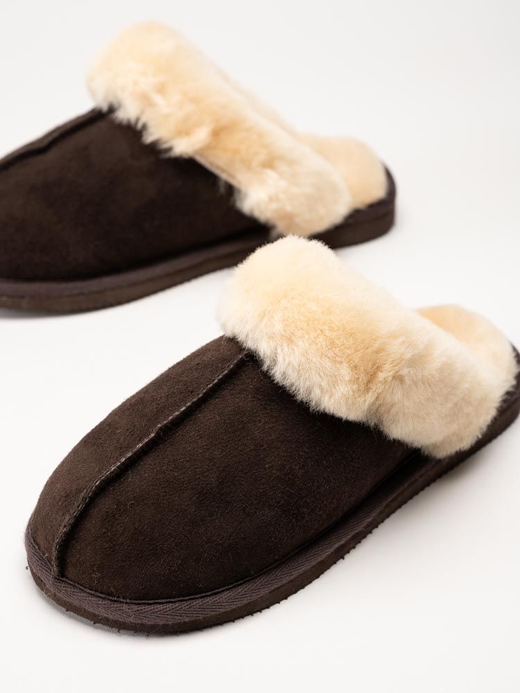 Shepherd - Jessica - Mörkbruna fårskinnstofflor