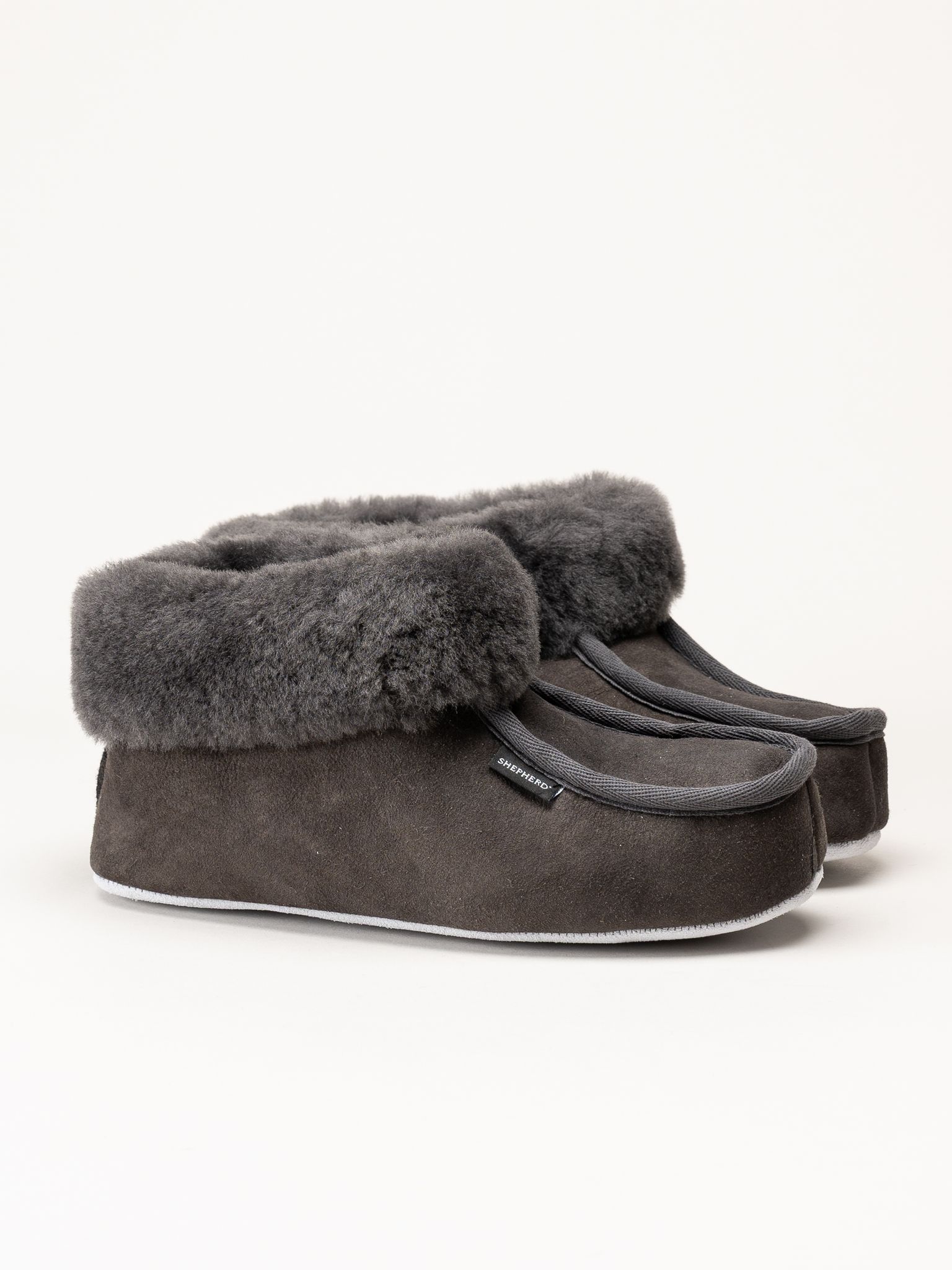 Shepherd - Moa - Grå fårskinnstofflor